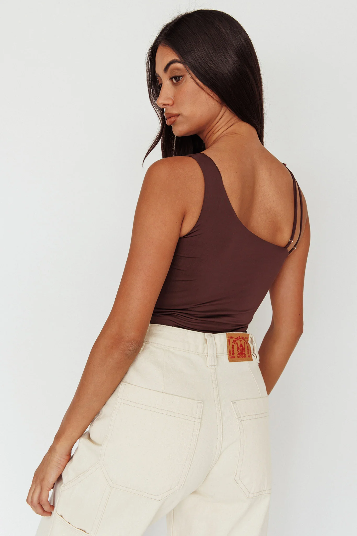 Bare Double Strap Bodysuit Brown - Seraphlike