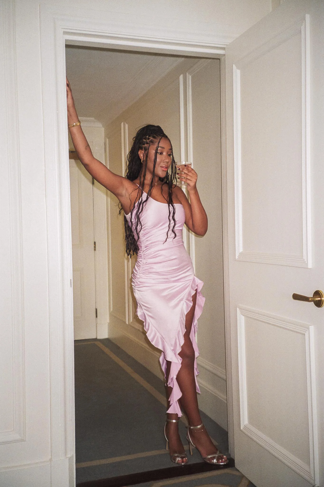 After Party One Shoulder Ruffle Mini Dress Lilac - Seraphlike