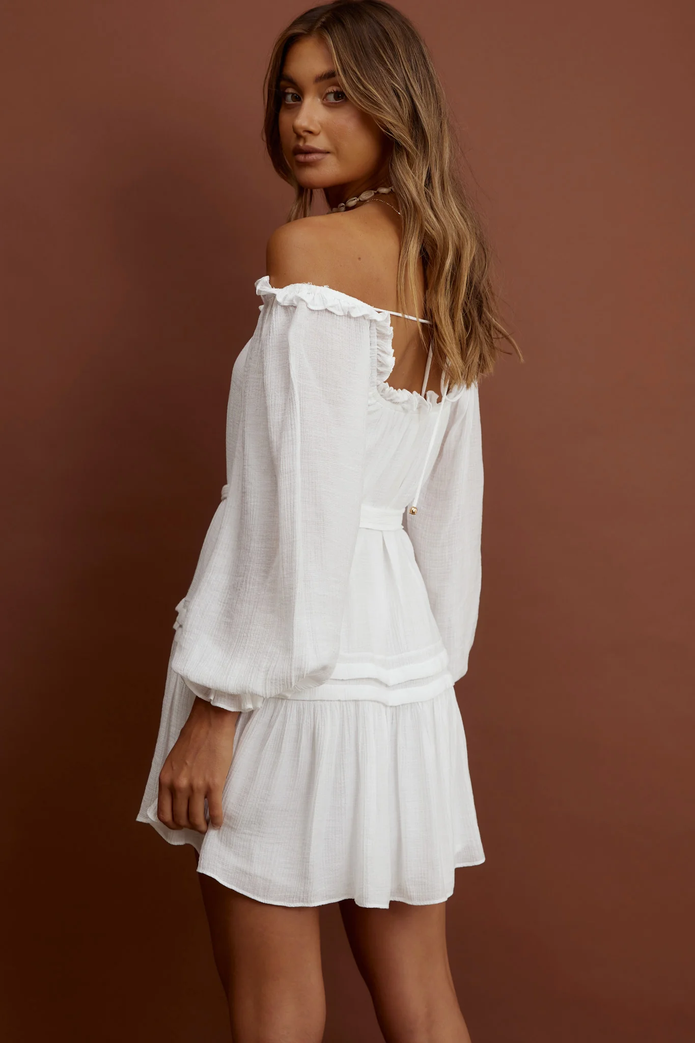 Sycamore Off- Shoulder Pintuck Dress White - Seraphlike