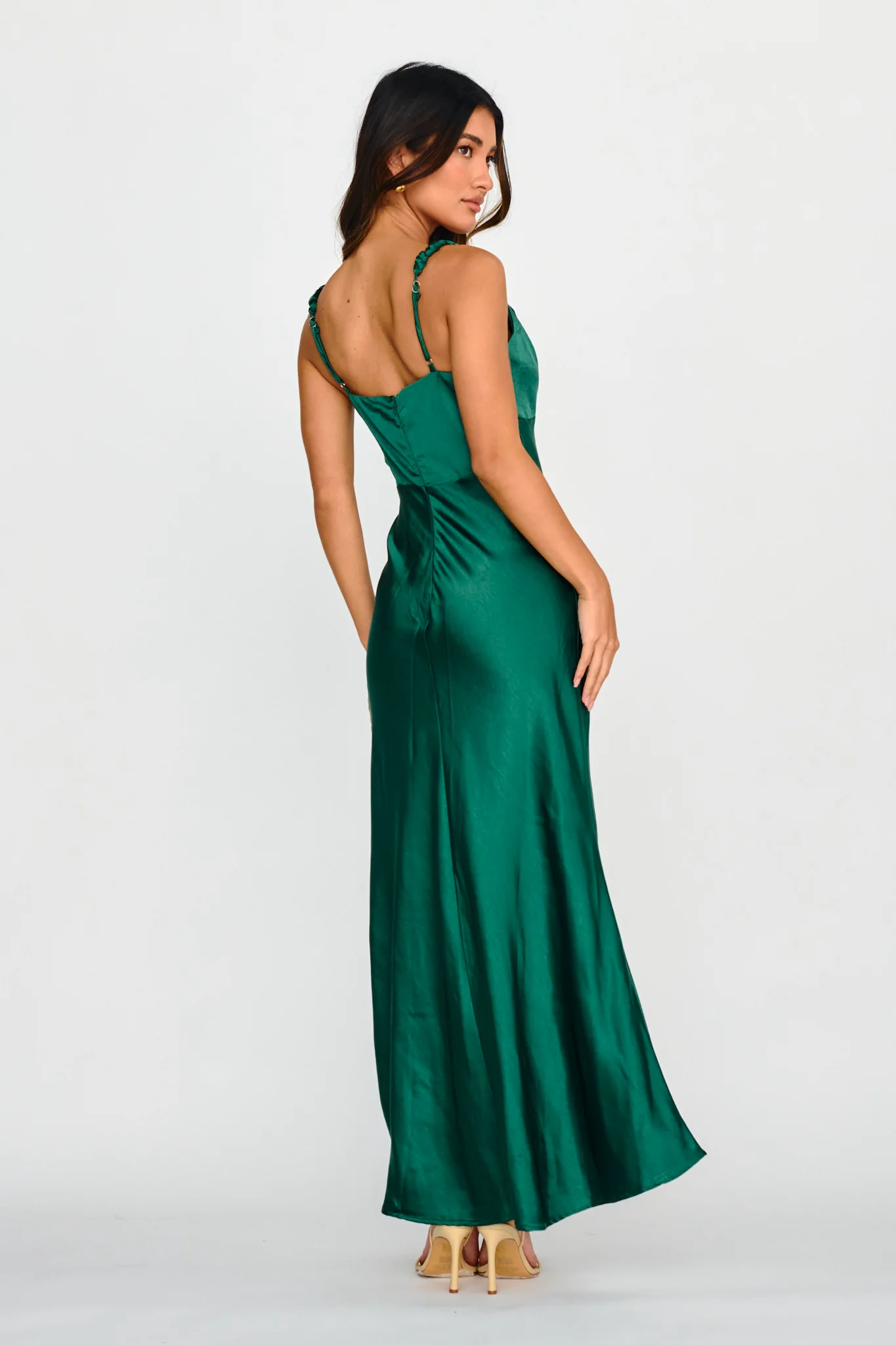 Muraya Braided Strap Maxi Dress Forest Green - Seraphlike
