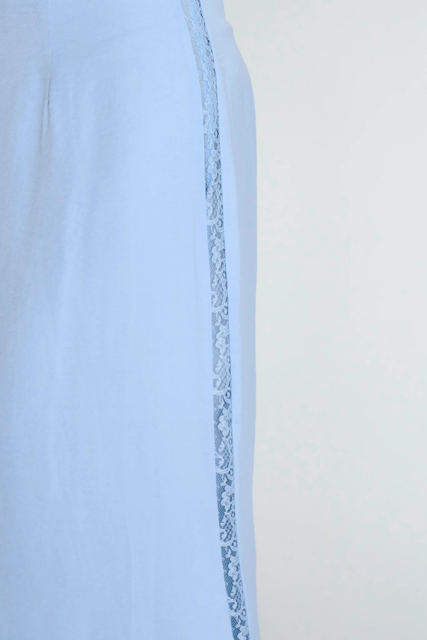 Pammy Lace Trim Maxi Skirt Cloud Blue - Seraphlike