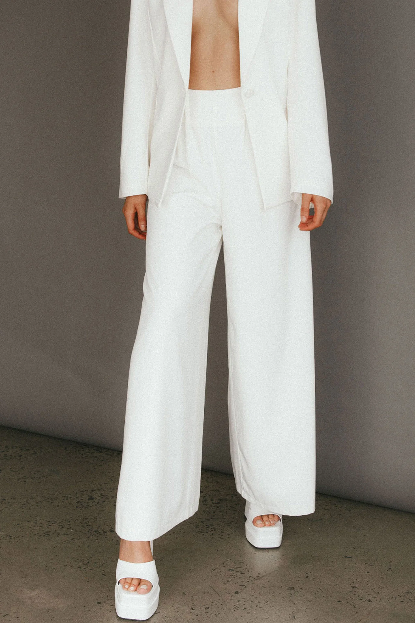 Vous Etes Belle Pleated Waist Pants White - Seraphlike