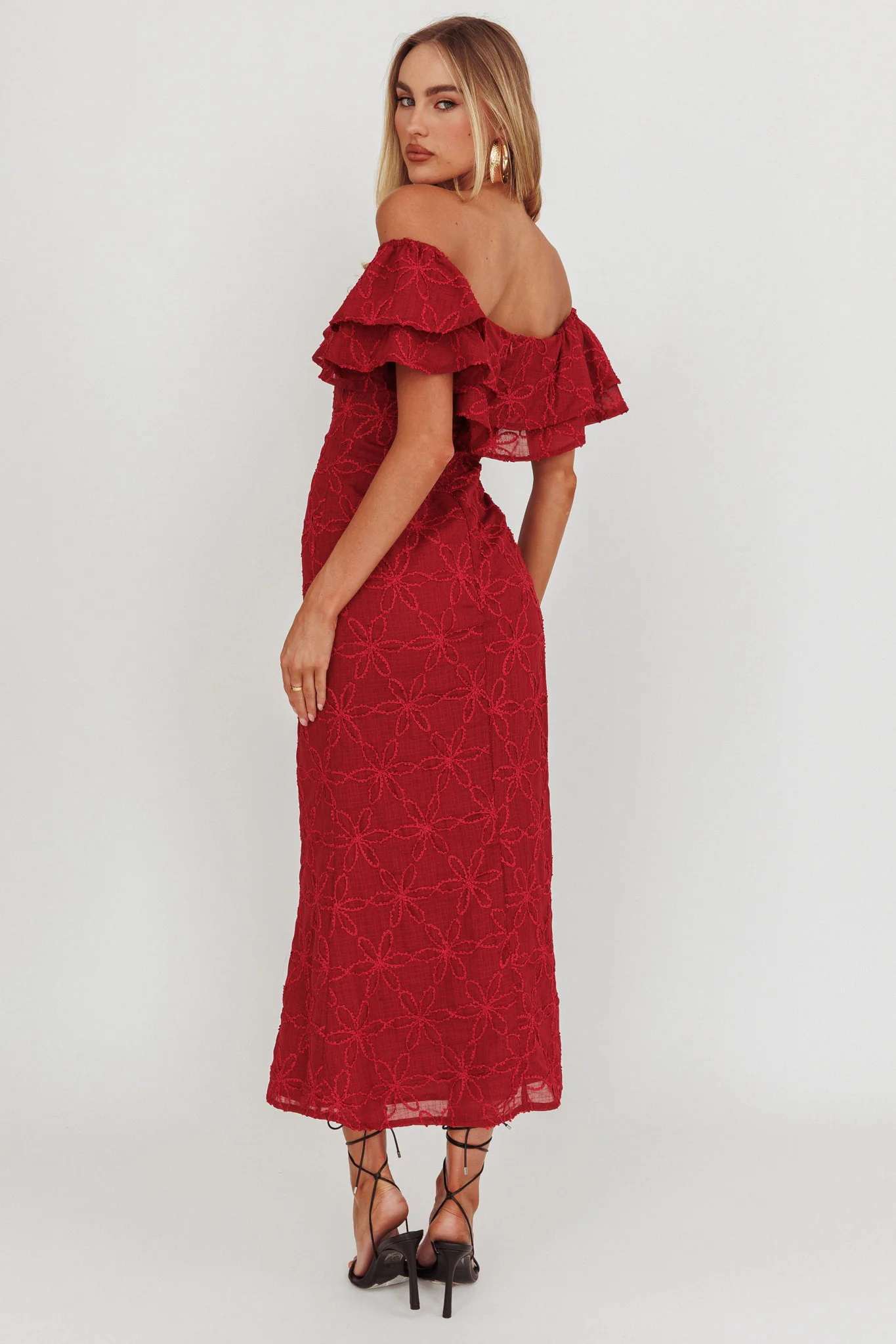 Beauty Within On-Off-Shoulder Maxi Dress Wine - Seraphlike