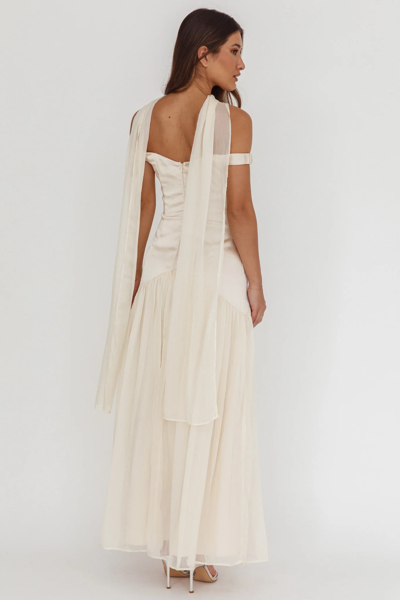 Kaycee Drop Waist Maxi Dress Champagne - Seraphlike