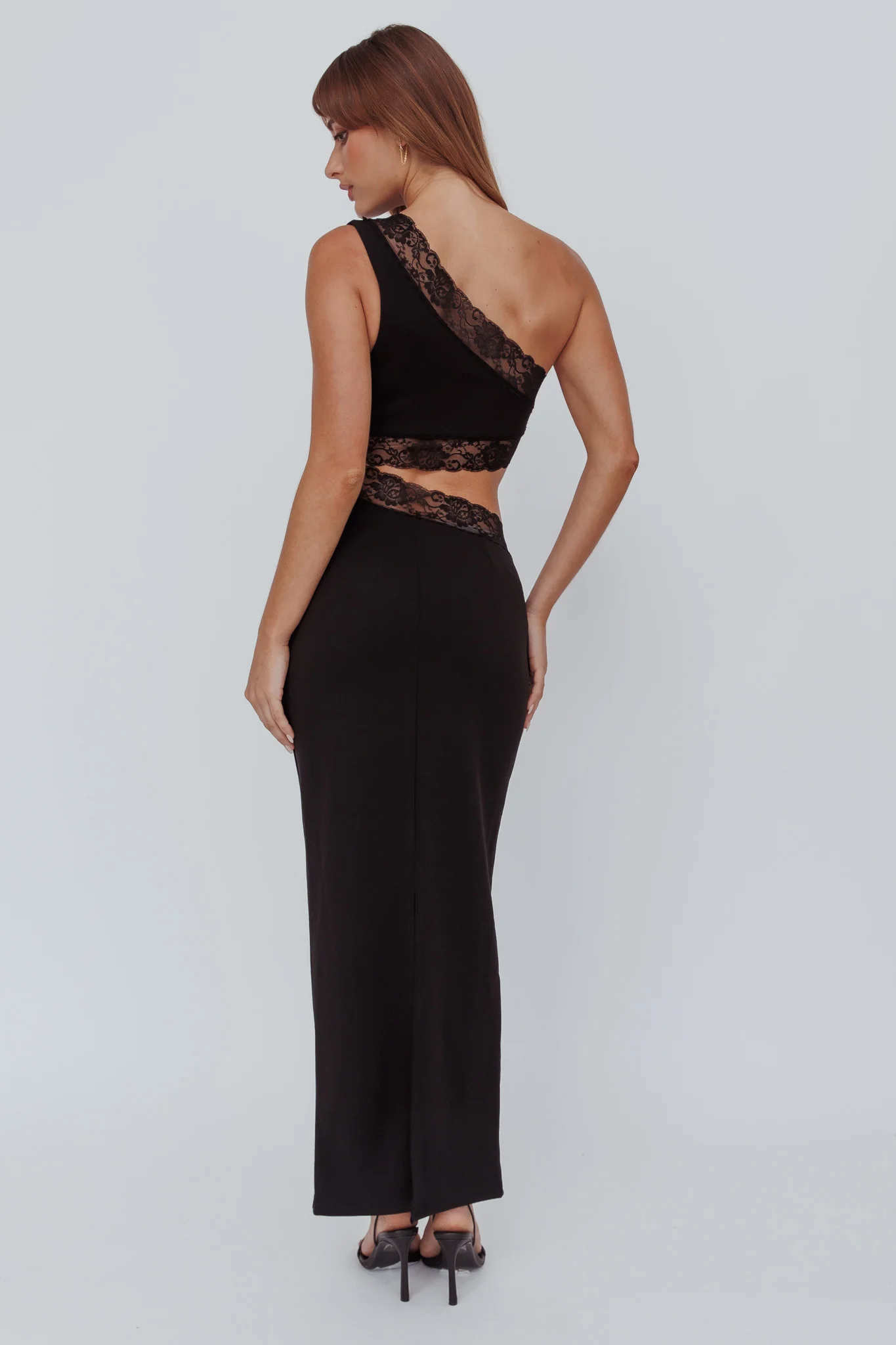 Mahli One-Shoulder Cut-Out Maxi Dress Black - Seraphlike