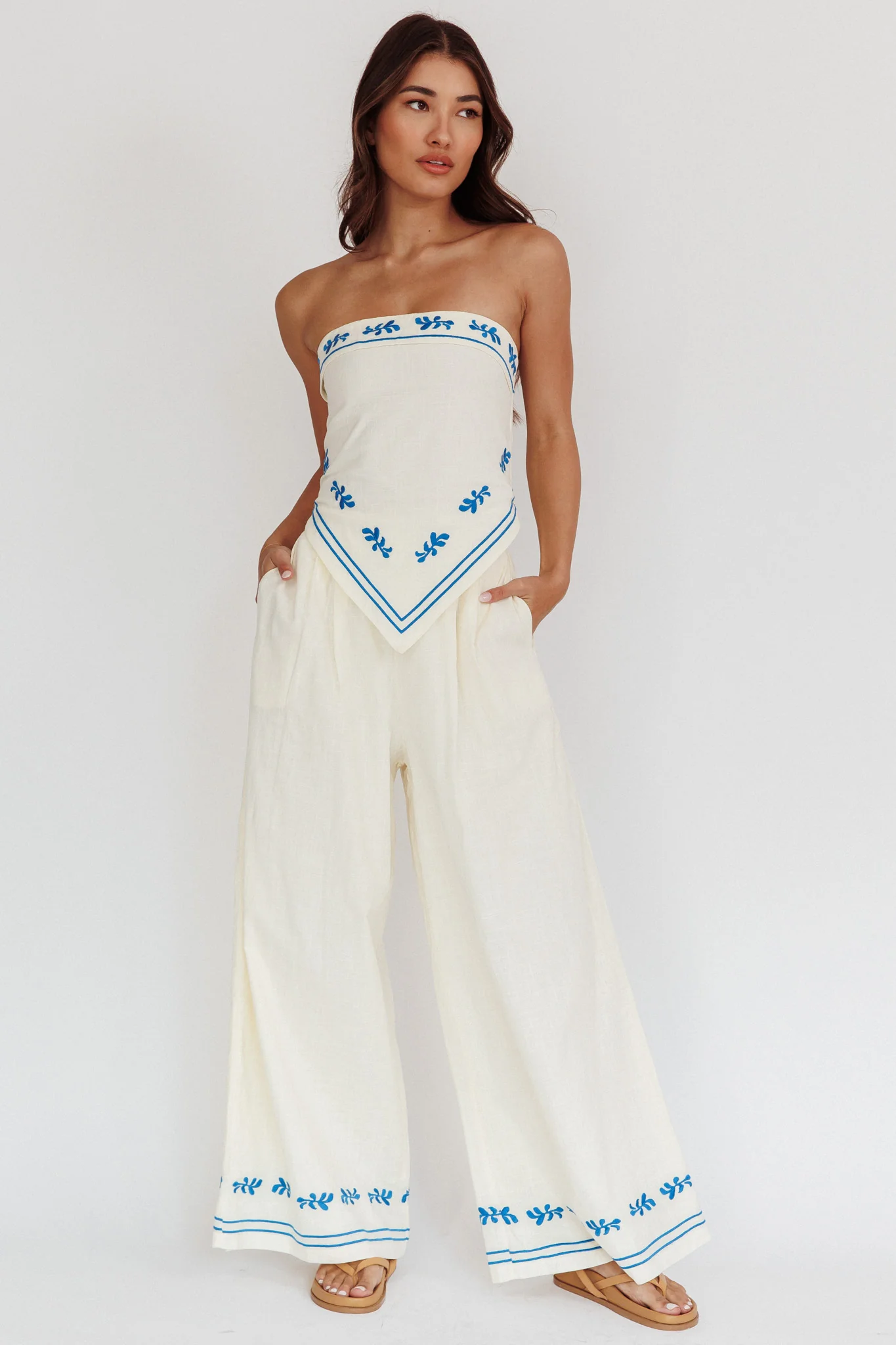 Sought After Wide-Leg Pocket Pants Oat - Seraphlike