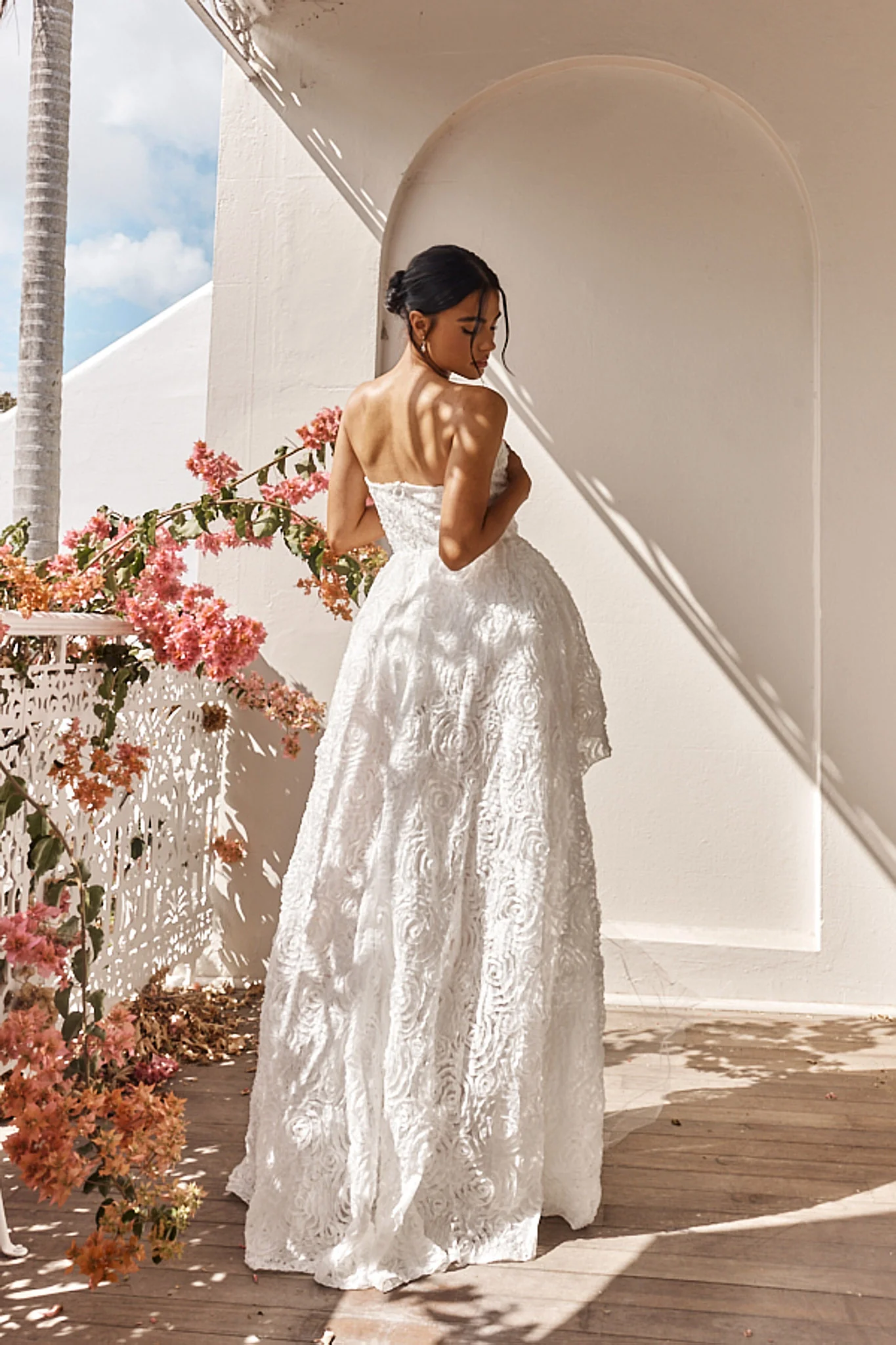 Jeannie High-Low Embellished Mini Dress White - Seraphlike