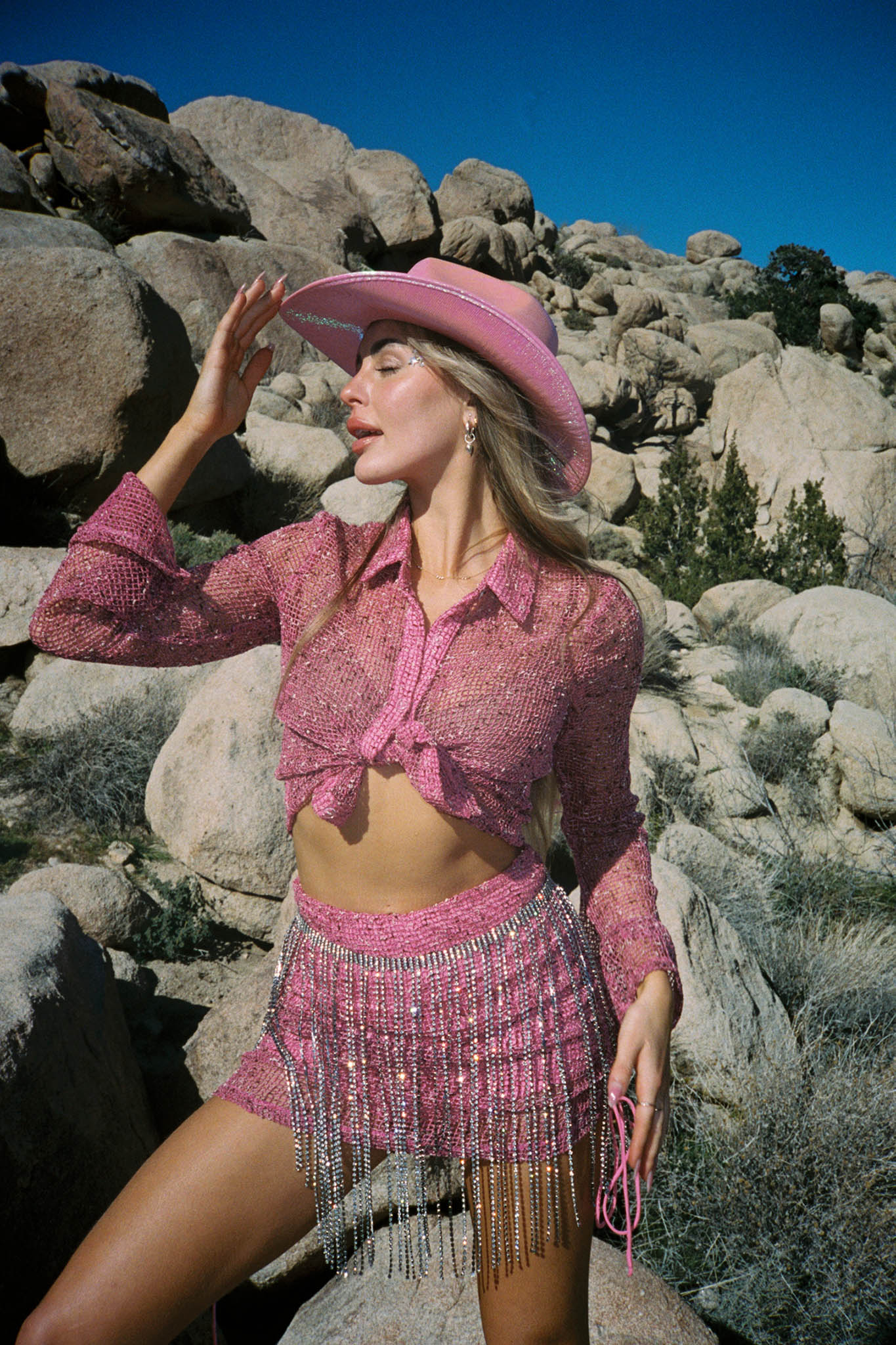 Lexi Long Sleeve Button Top Barbie Pink - Seraphlike