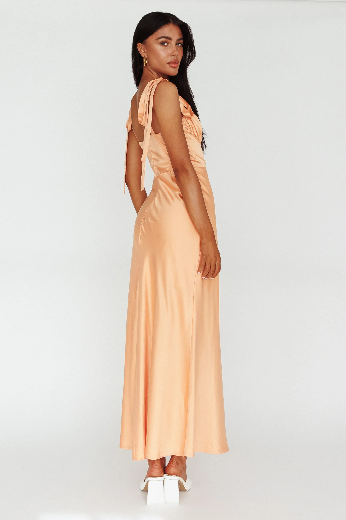 Pennelope Tied Shoulder Maxi Dress Orange - Seraphlike