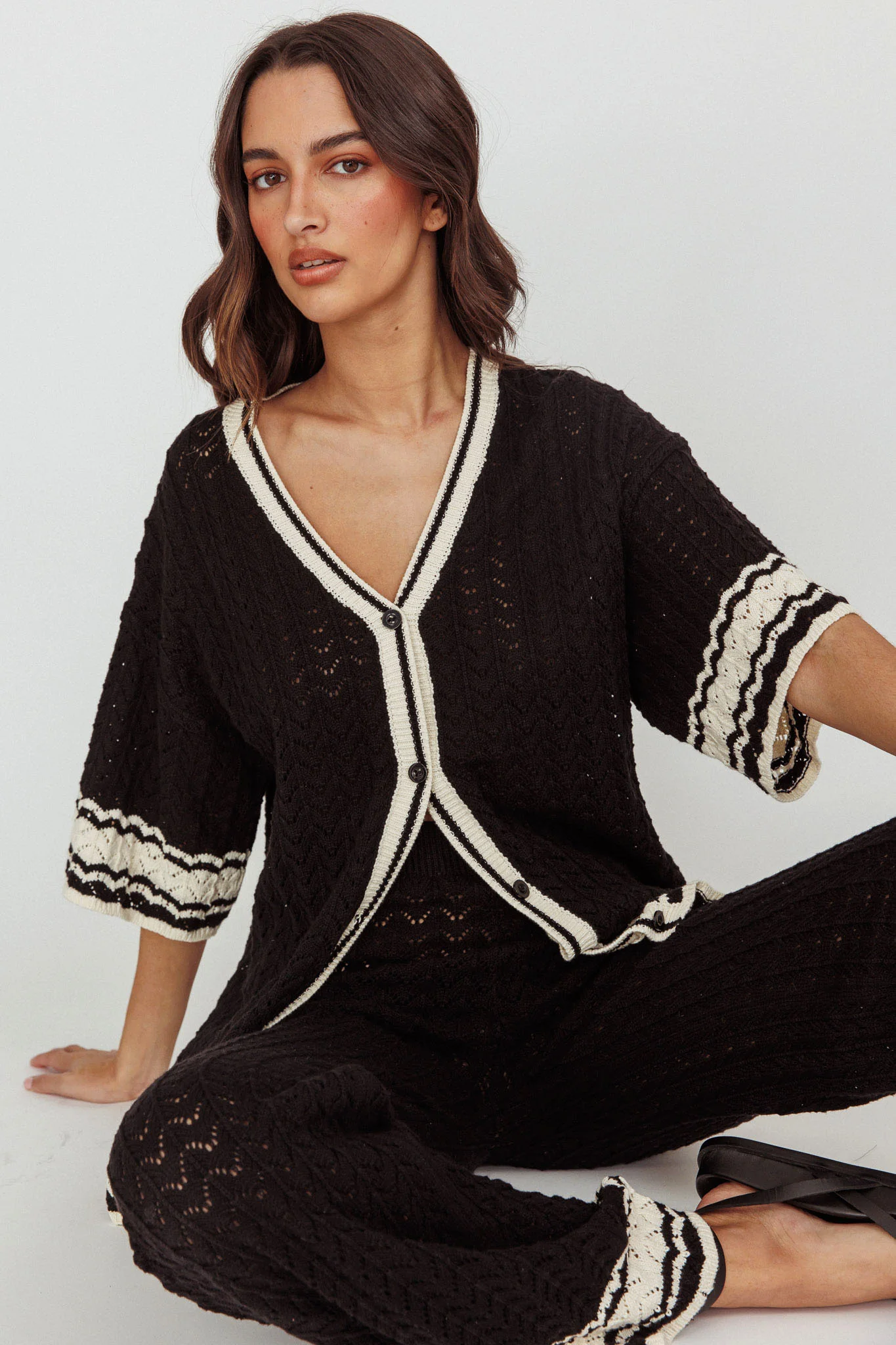 Rhodes Cotton Relaxed Knit Shirt Black - Seraphlike