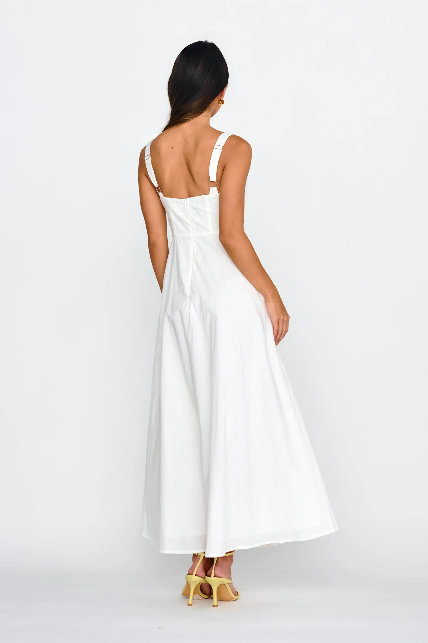 Kasiah Lace Trim Maxi Dress White - Seraphlike