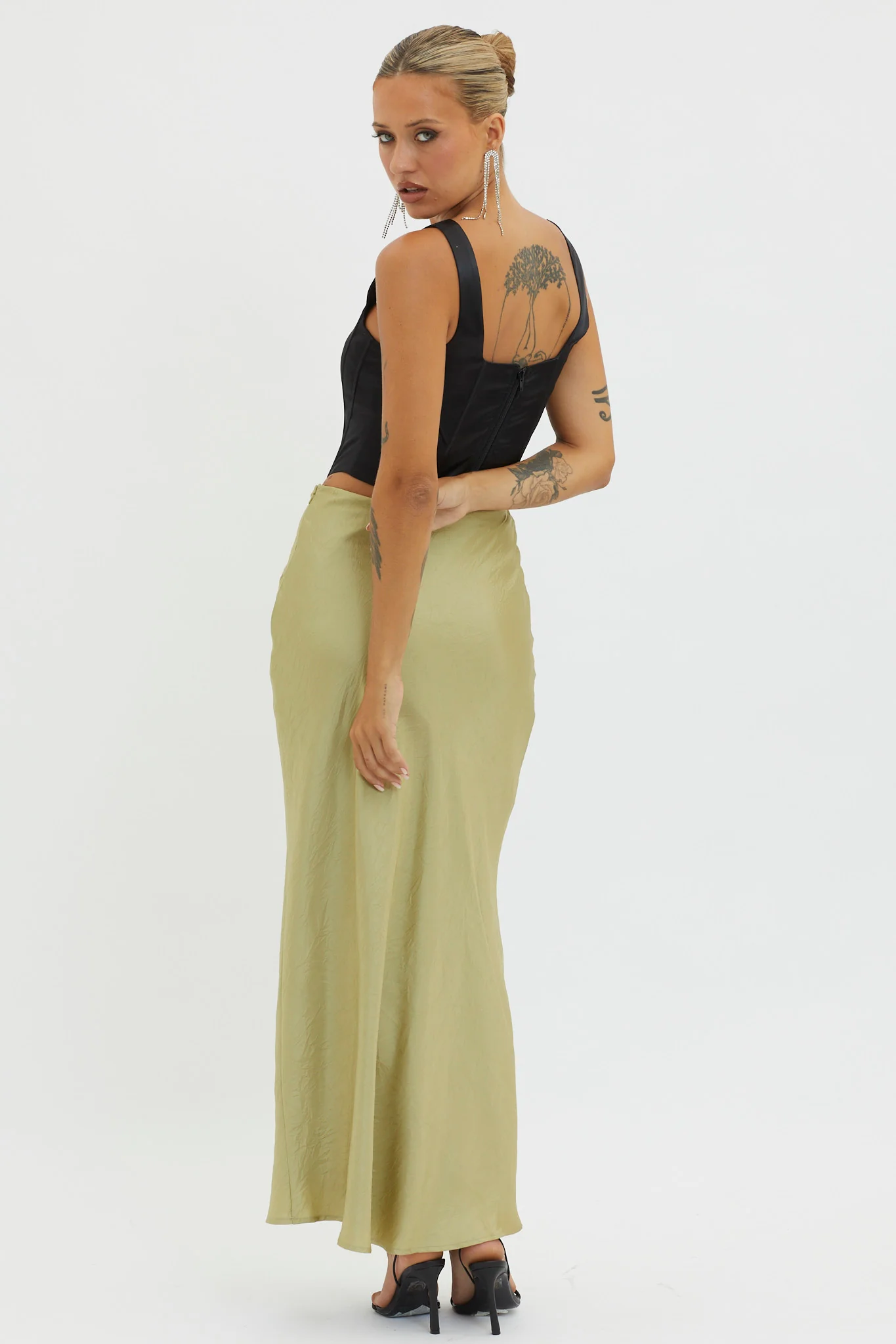 Guiding Light Midi Skirt Light Green - Seraphlike