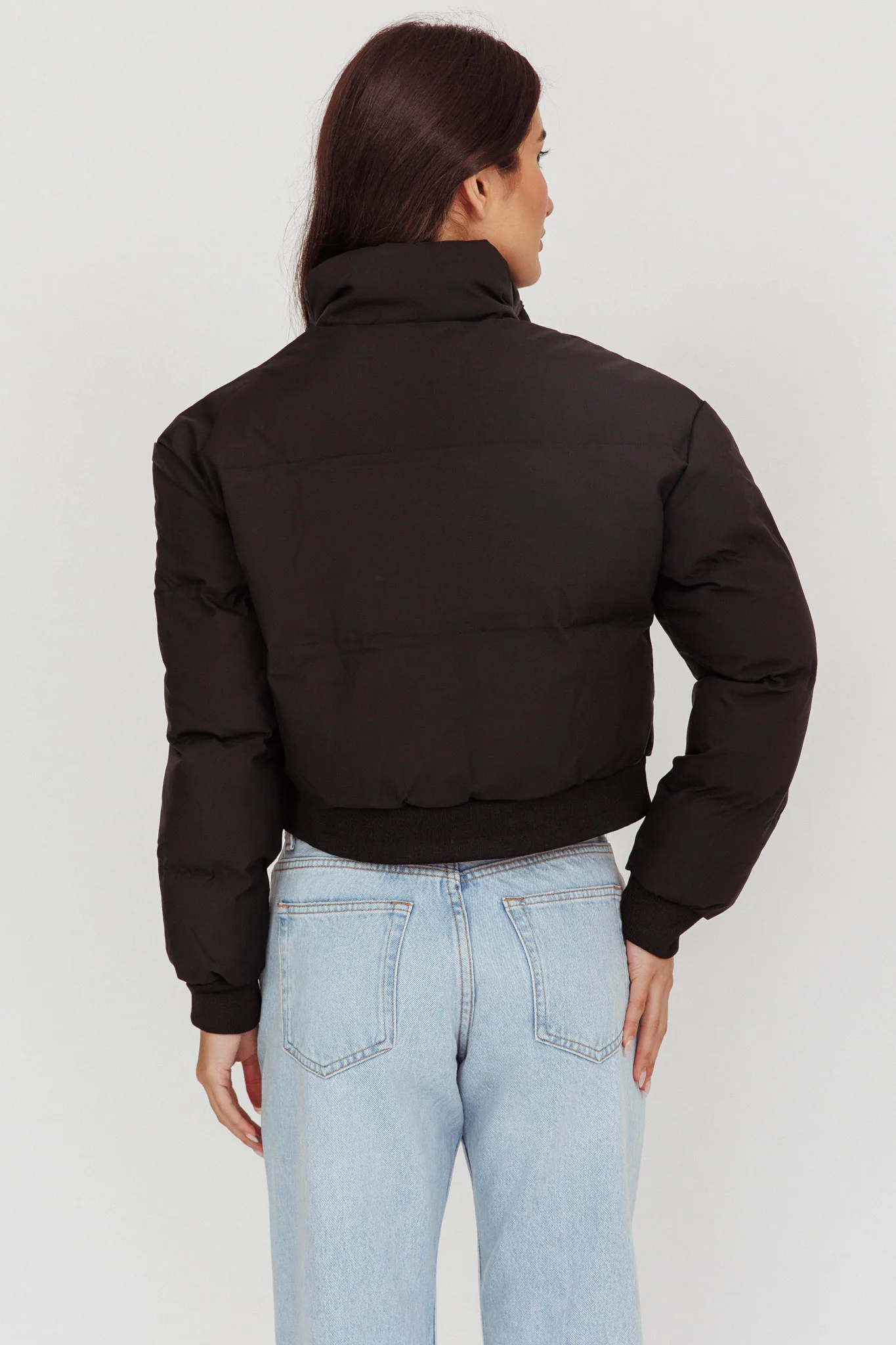 Infatuation Cropped Puffer Jacket Black - Seraphlike