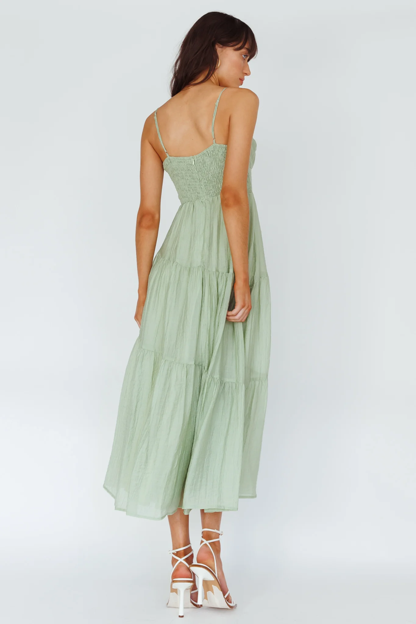Doe Tie Bust Maxi Dress Sage - Seraphlike