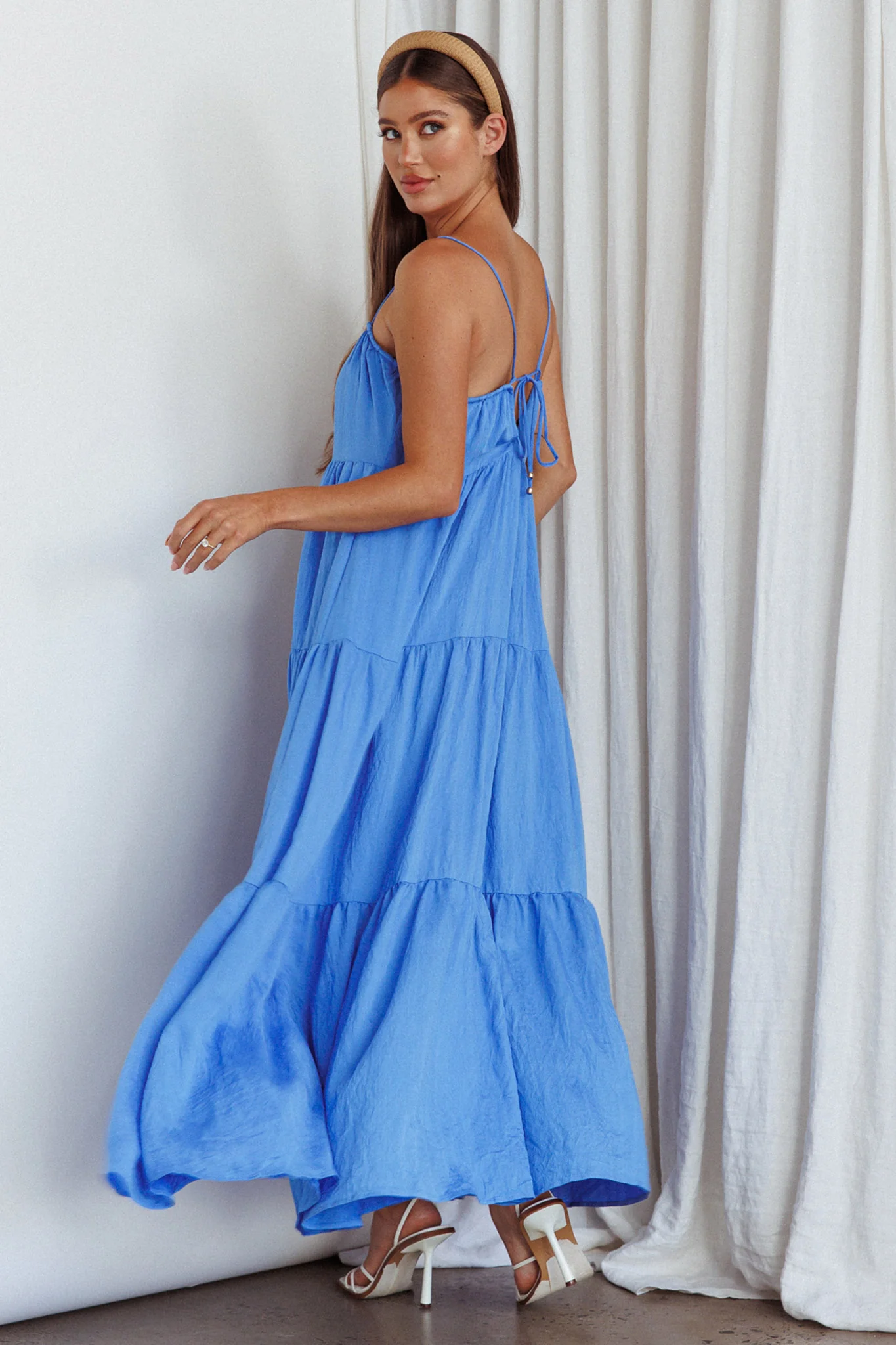 Bora Bora Tied Back Maxi Dress Blue - Seraphlike