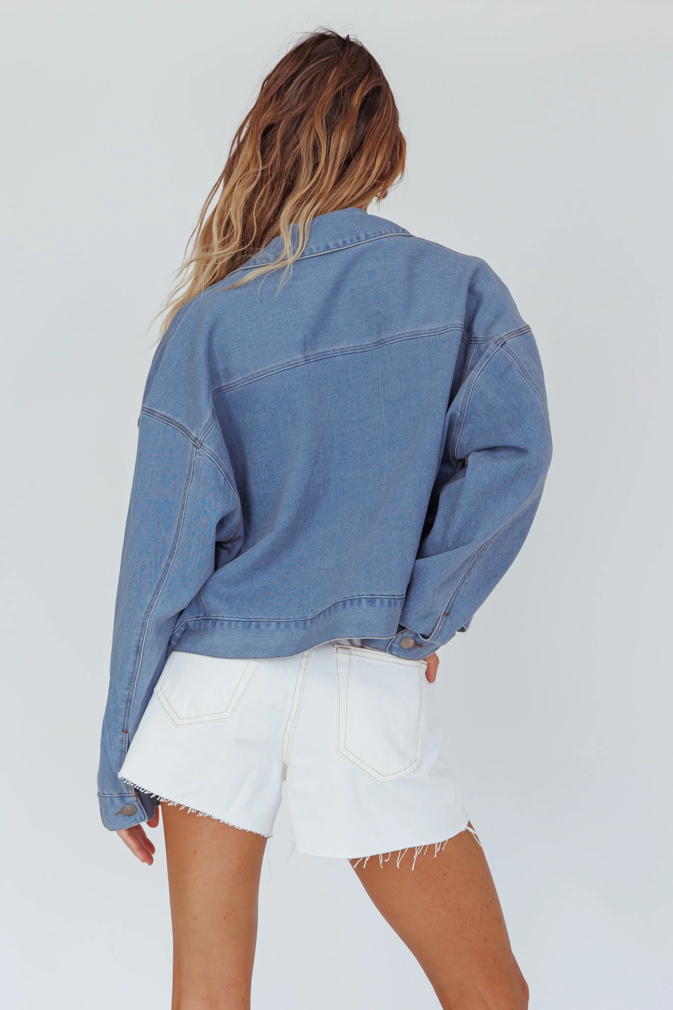 Rodeo Diamante Jacket Washed Blue - Seraphlike