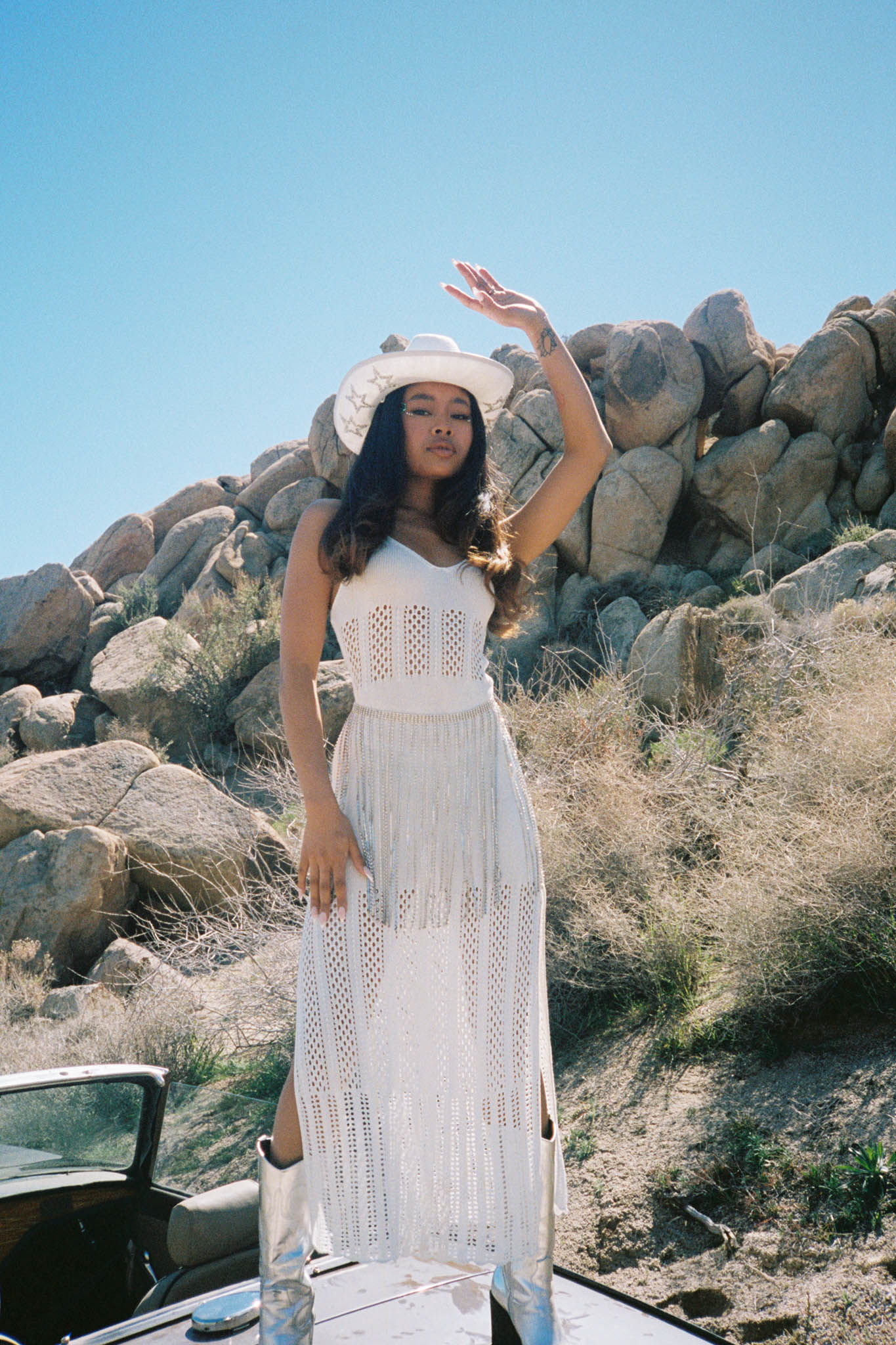 Majorca Sun Crochet Knit Maxi Dress White - Seraphlike