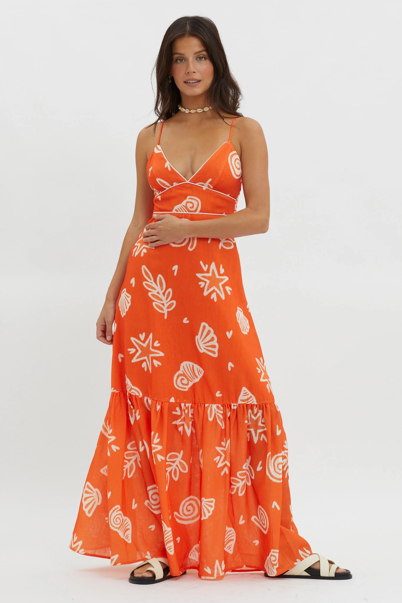 Later Days Cami Strap Maxi Dress Print Red - Seraphlike