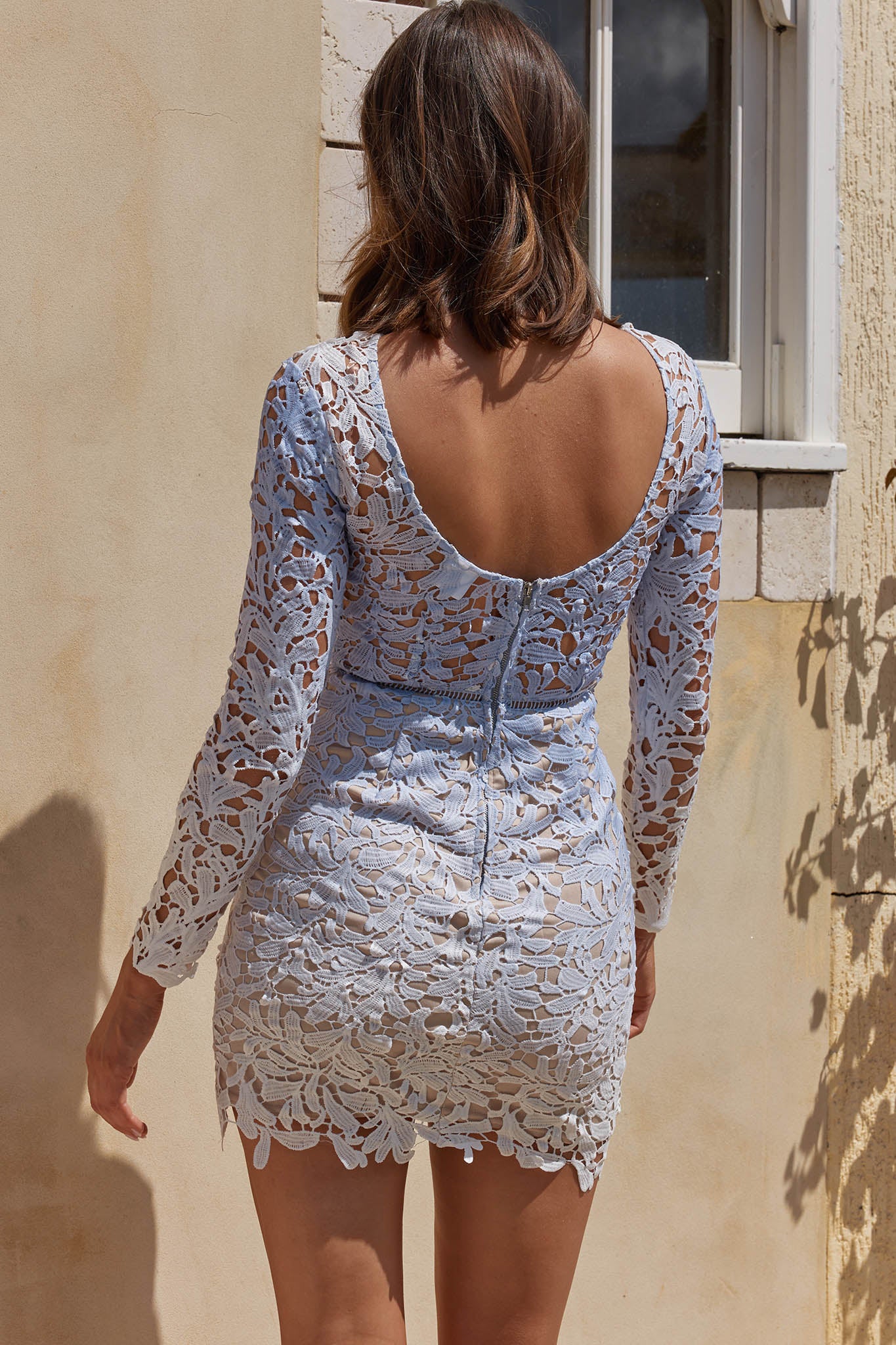 Rylee Floral Lace Overlay Mini Dress Lavender - Seraphlike