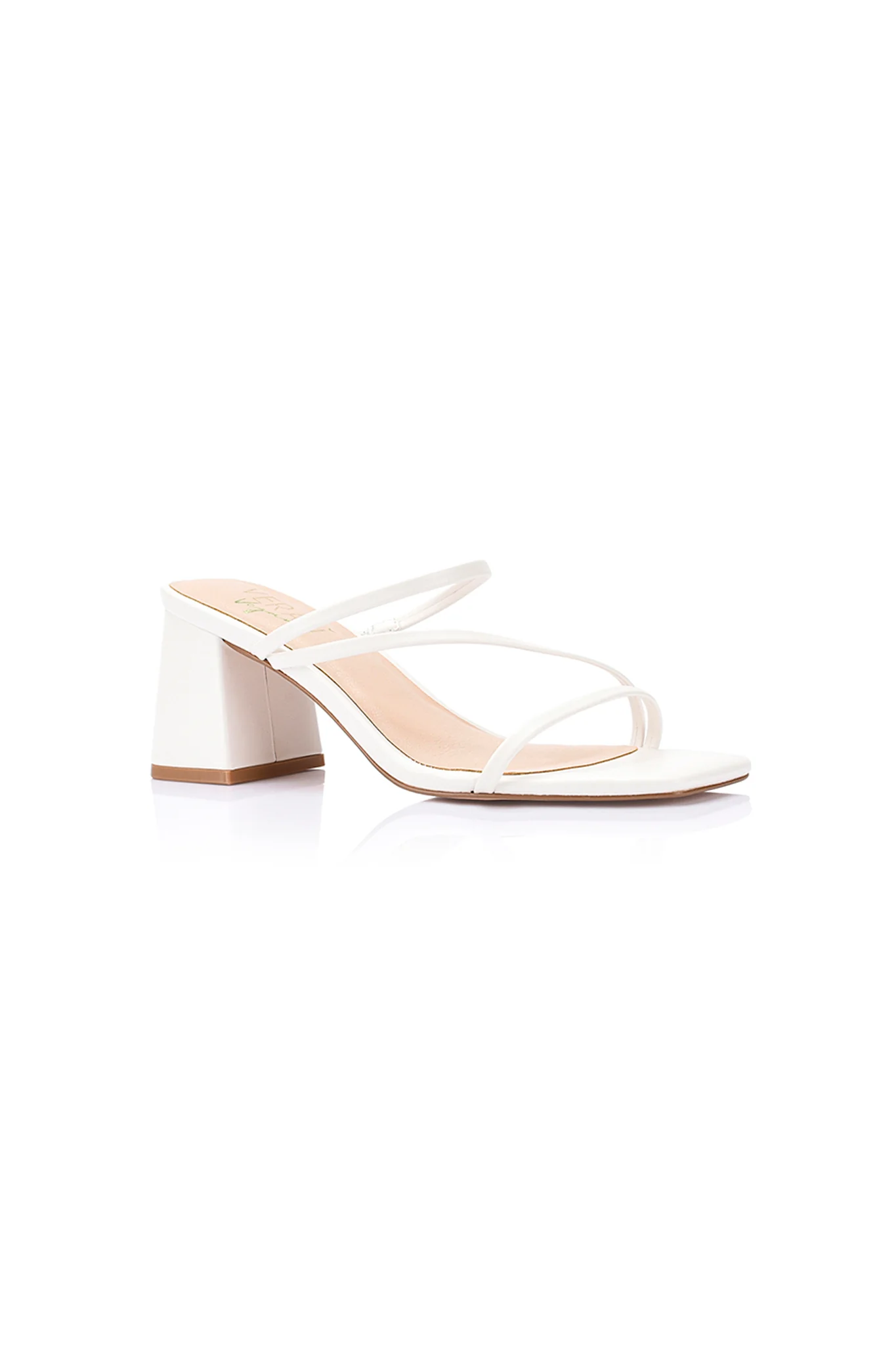 VERALi Stanford Block Heel Mules White - Seraphlike