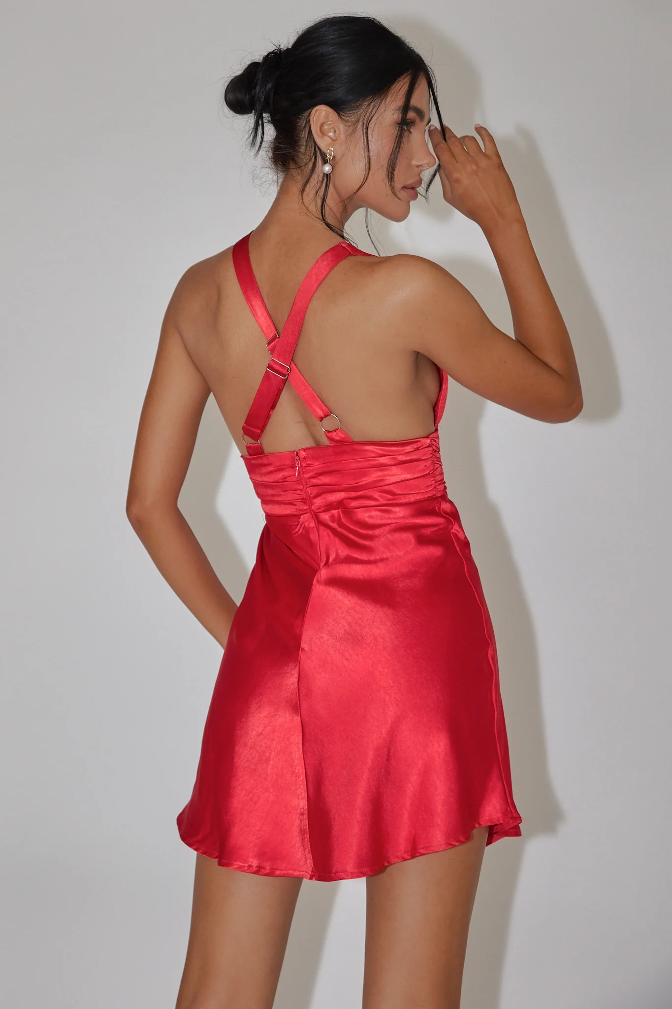 Mad About You Criss-Cross Back Mini Dress Fire Red - Seraphlike