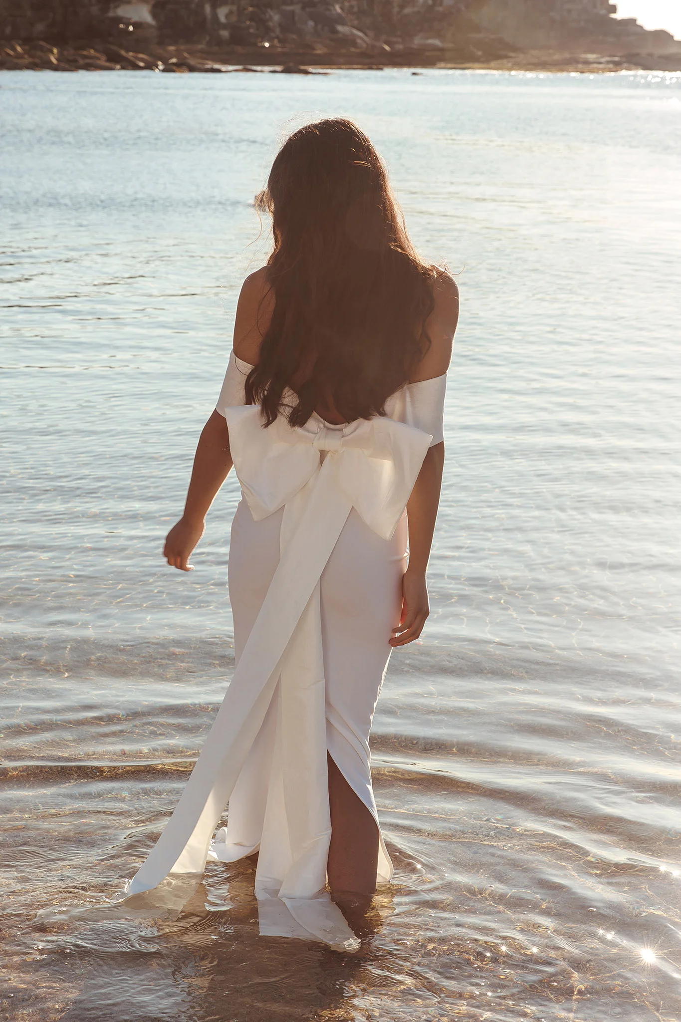 Southern Star Oversized Bow Maxi Dress Ivory - Seraphlike