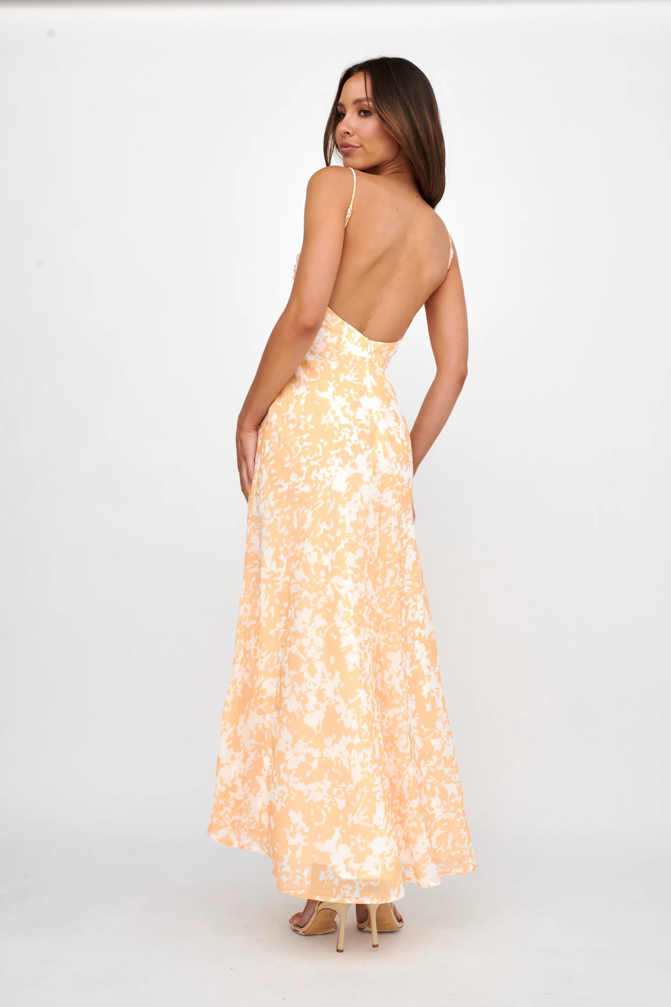 Huda U-Wire Bust Low Back Maxi Dress Yellow - Seraphlike