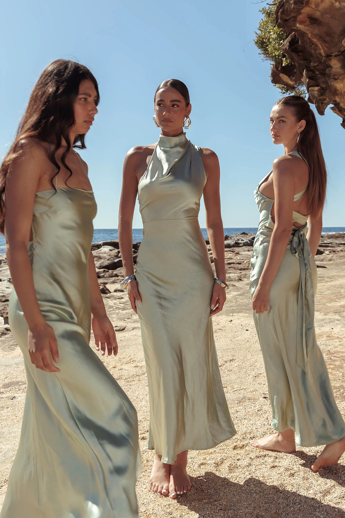 Shana Halterneck Maxi Dress Sage - Seraphlike