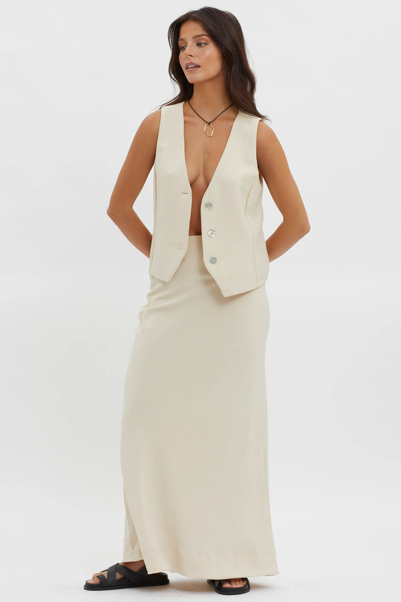 Philomena Midi Skirt Oat - Seraphlike