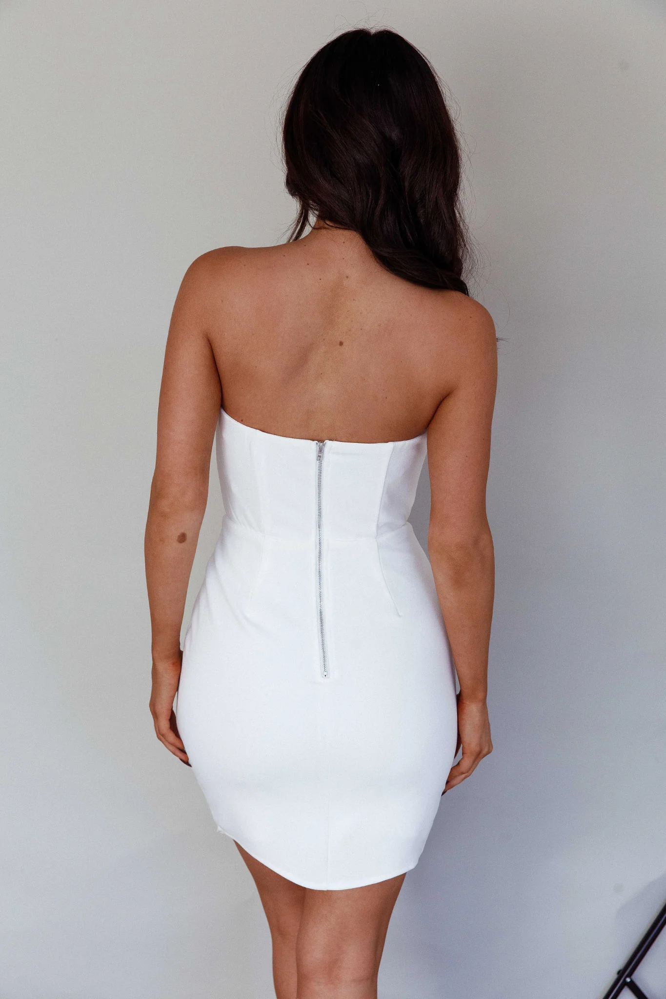 Everlasting Love Asymmetrical Hem Mini Dress White - Seraphlike
