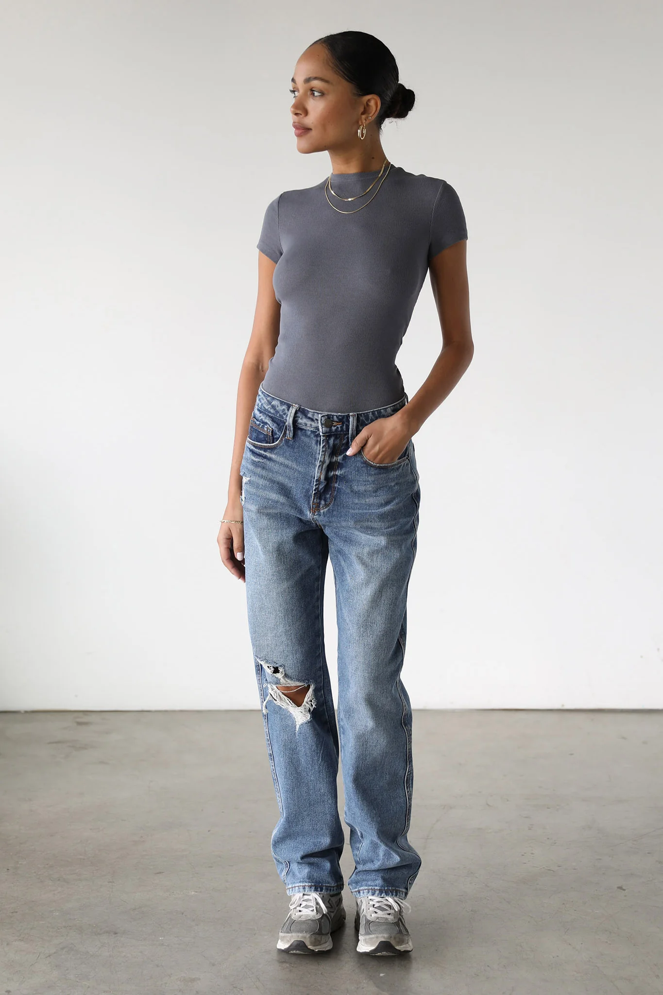 DOGMA High Rise Straight Leg Denim Jeans Dark Wash - Seraphlike