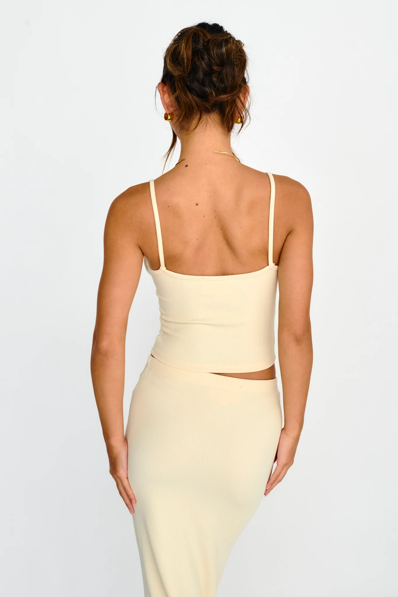 Strike A Pose Ribbed Crop Top Cream - Seraphlike