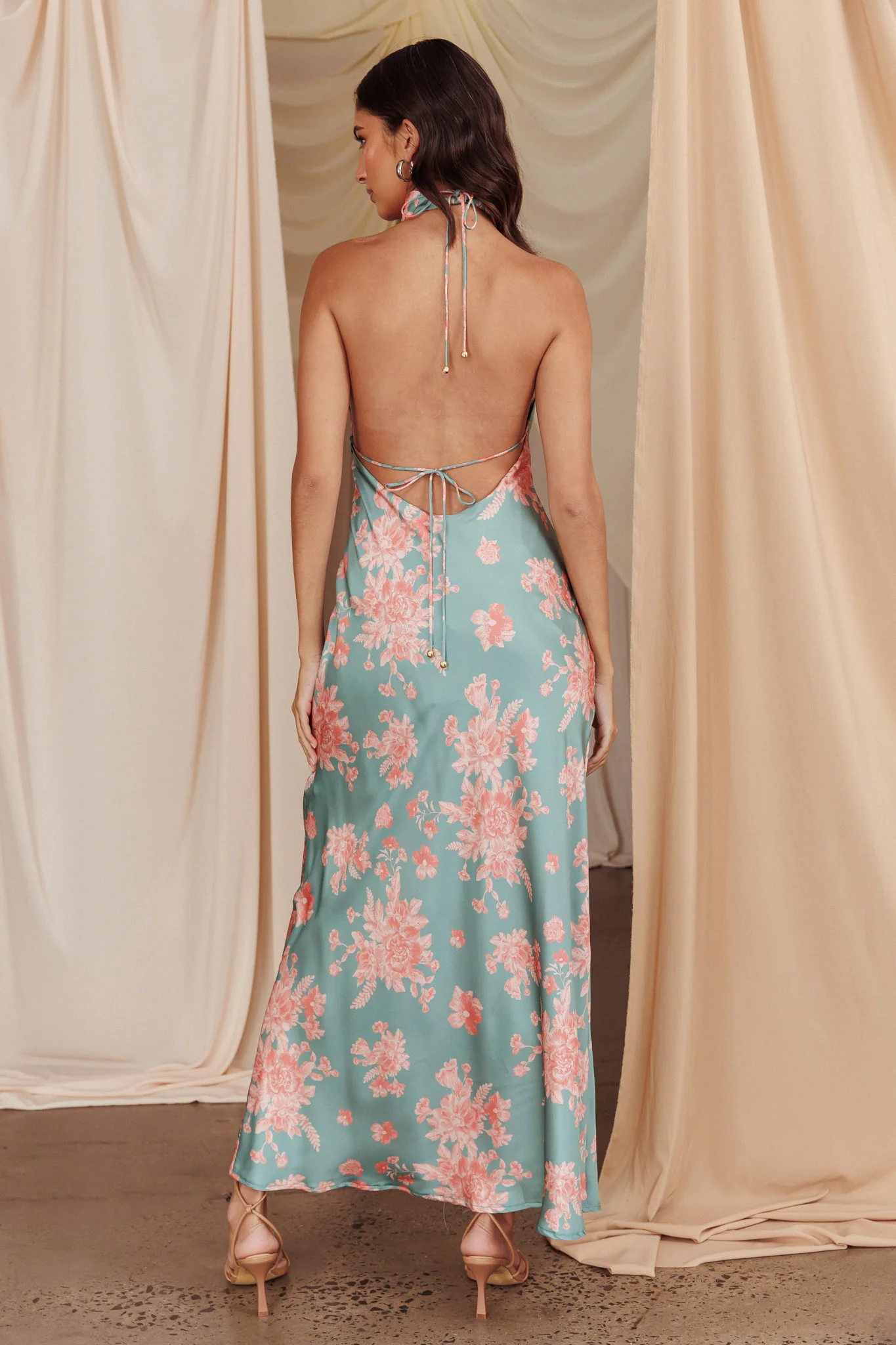 Sweetest Sundays Halterneck Open Back Dress Mint - Seraphlike