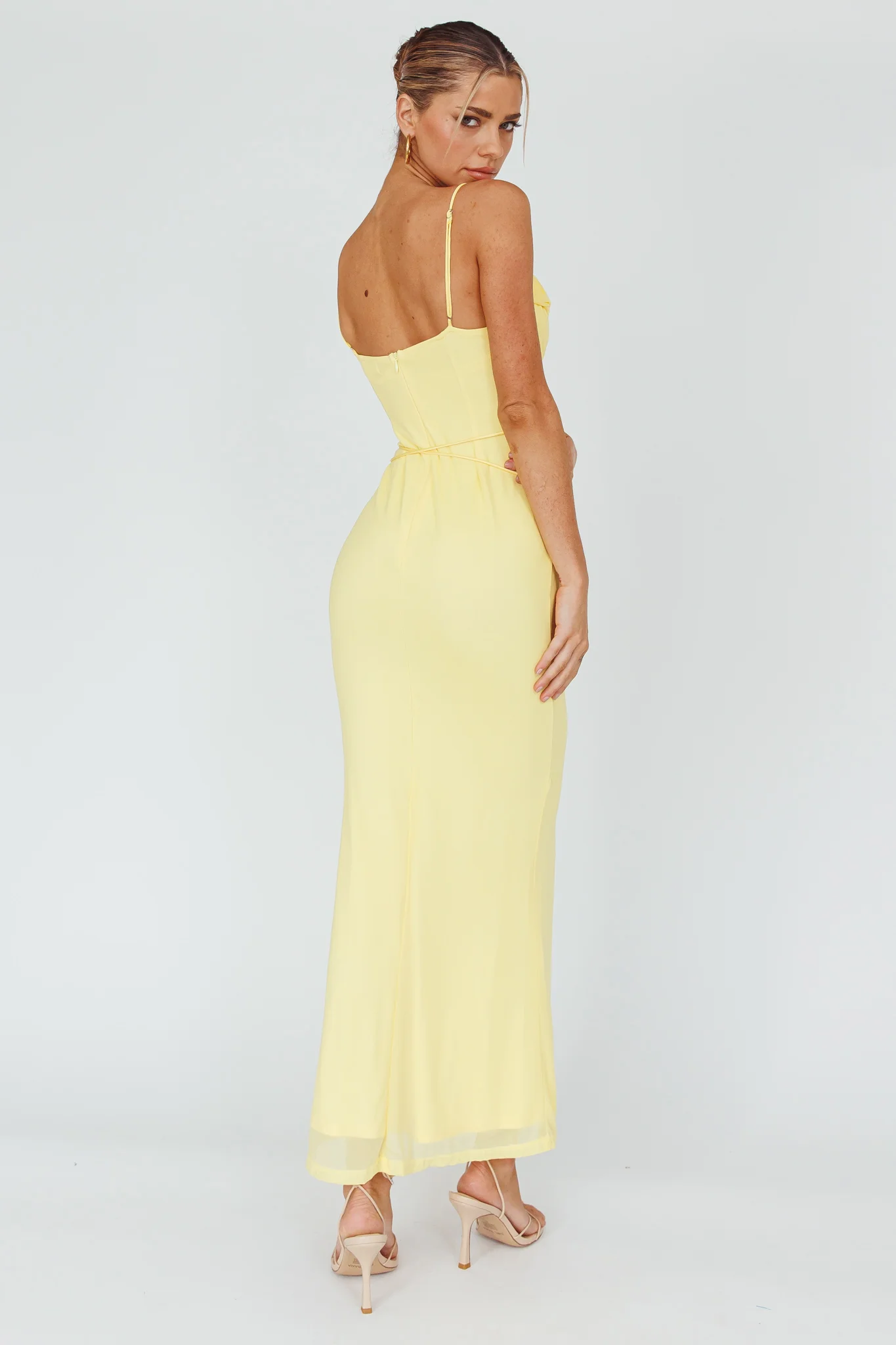 Teava Laced Waist Maxi Dress Butter - Seraphlike