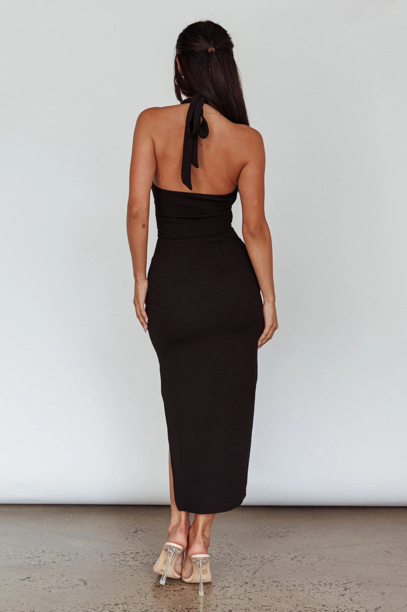 Crystal Skies Cut-Out Feature Midi Dress Black - Seraphlike