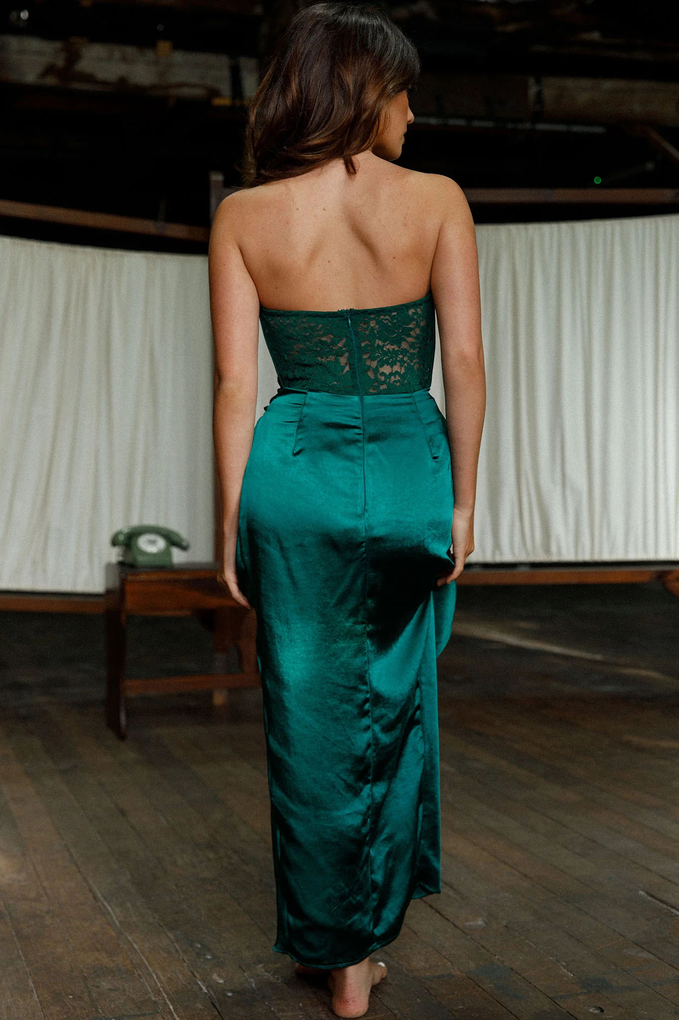 Playing For Keeps Lace Bodice Maxi Dress Forest Green - Seraphlike