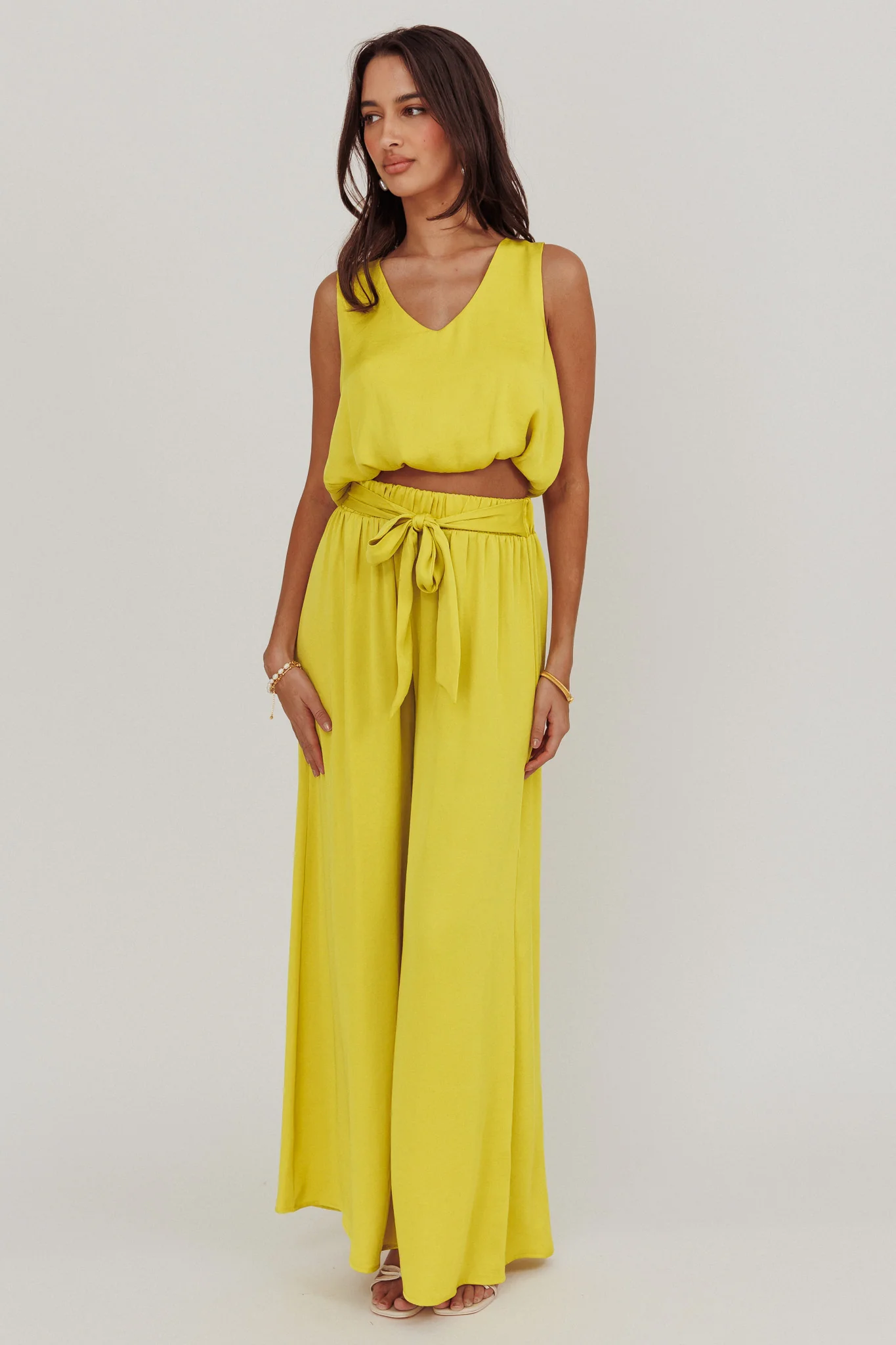 Mariposa Wide Leg Pant Chartreuse - Seraphlike