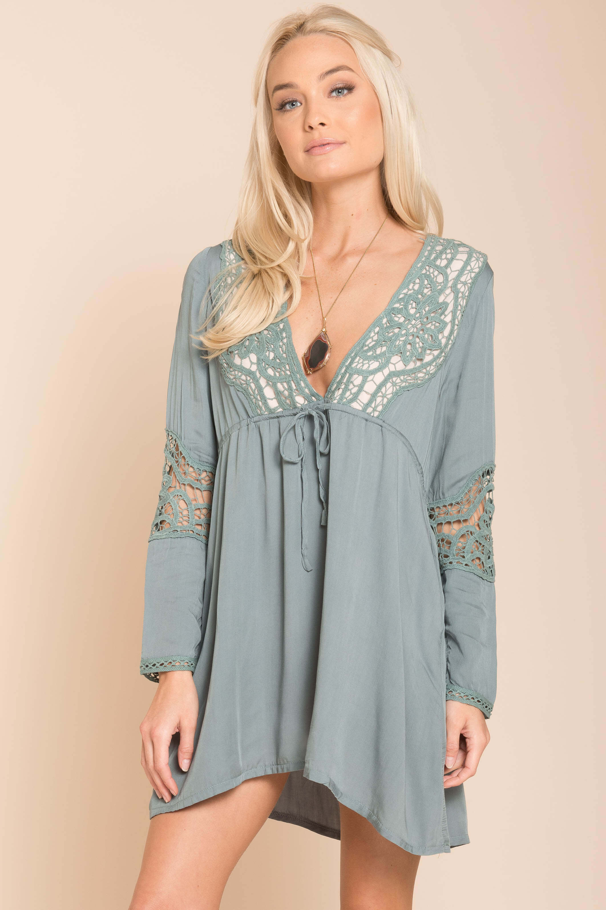 Lily Embroidered Tunic Green - Seraphlike