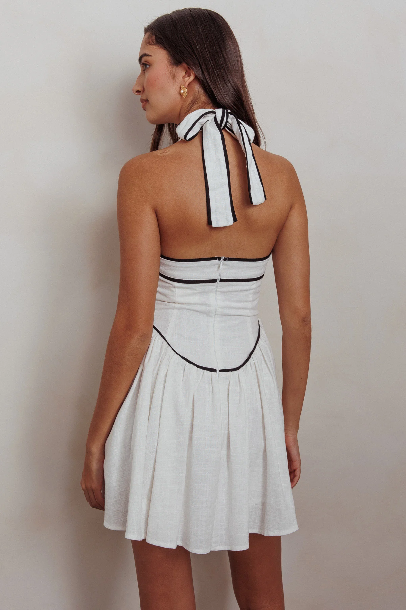 Rune Halterneck Mini Dress White - Seraphlike
