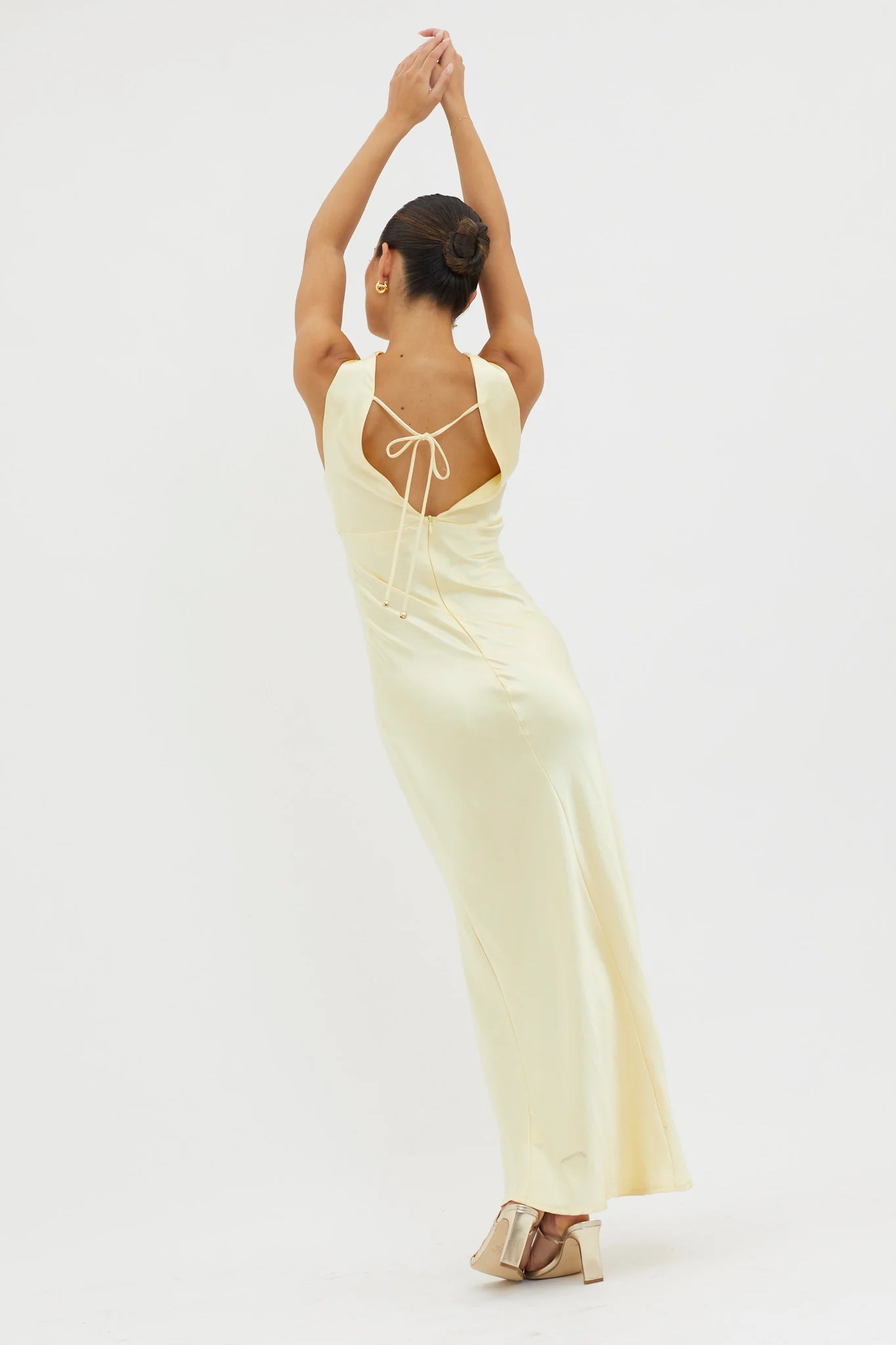 Maridon Cowl Neck Ruffle Dress Butter - Seraphlike