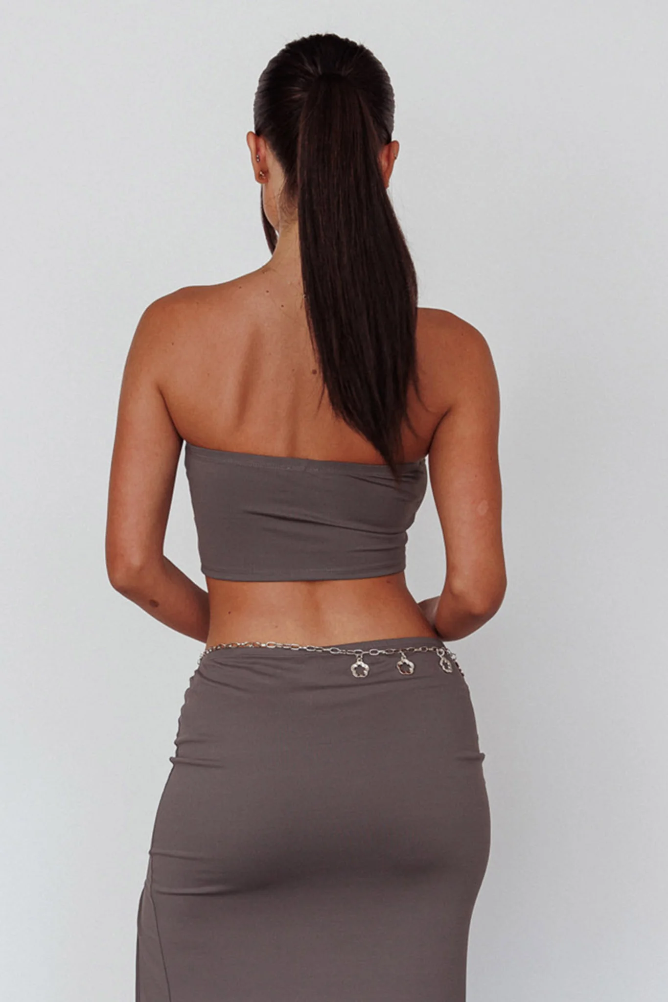 Caption This Bandeau Crop Top Clay - Seraphlike