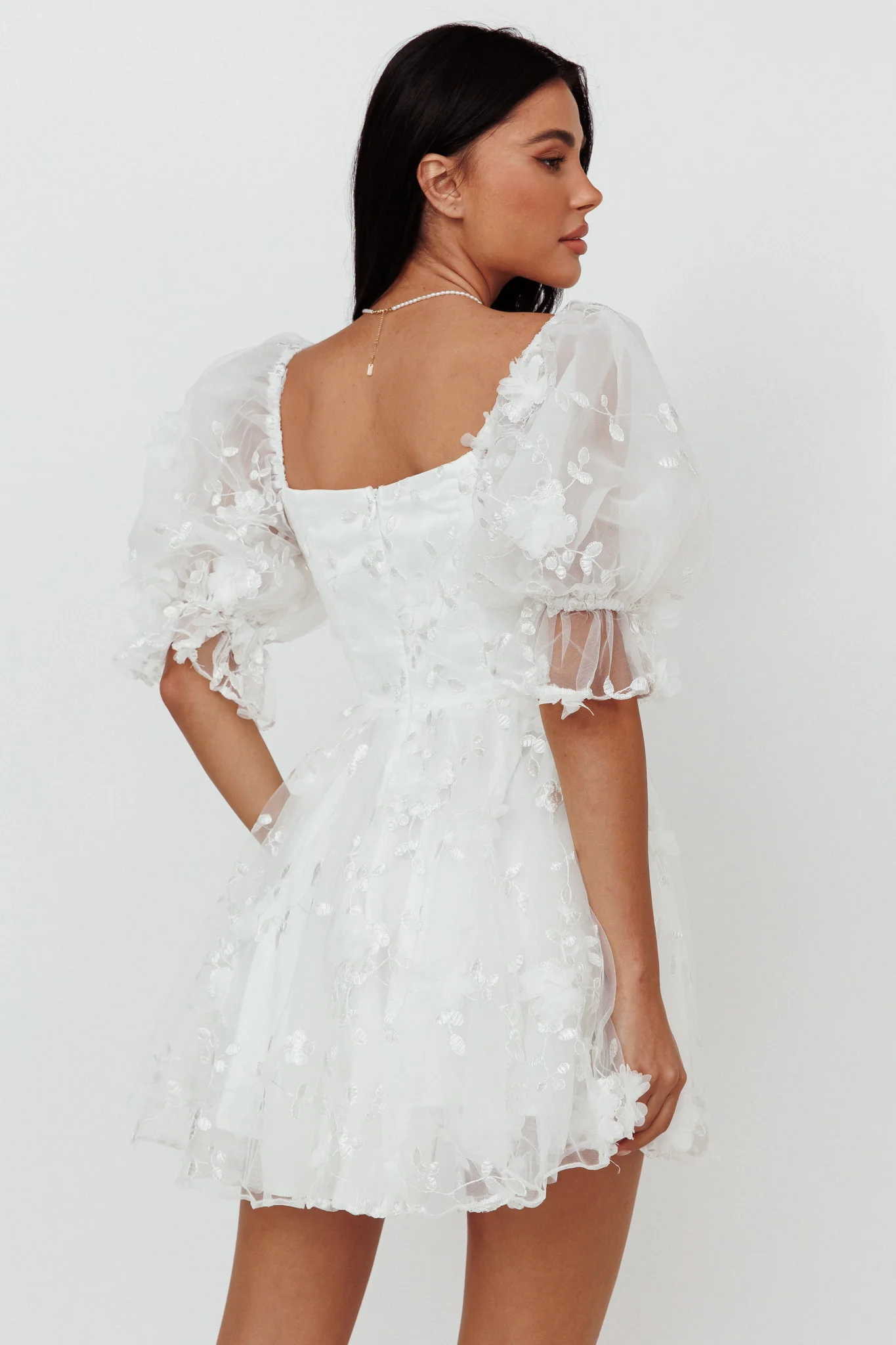 I've Got Sunshine Ruffle Strap Mini Dress Embellished White - Seraphlike