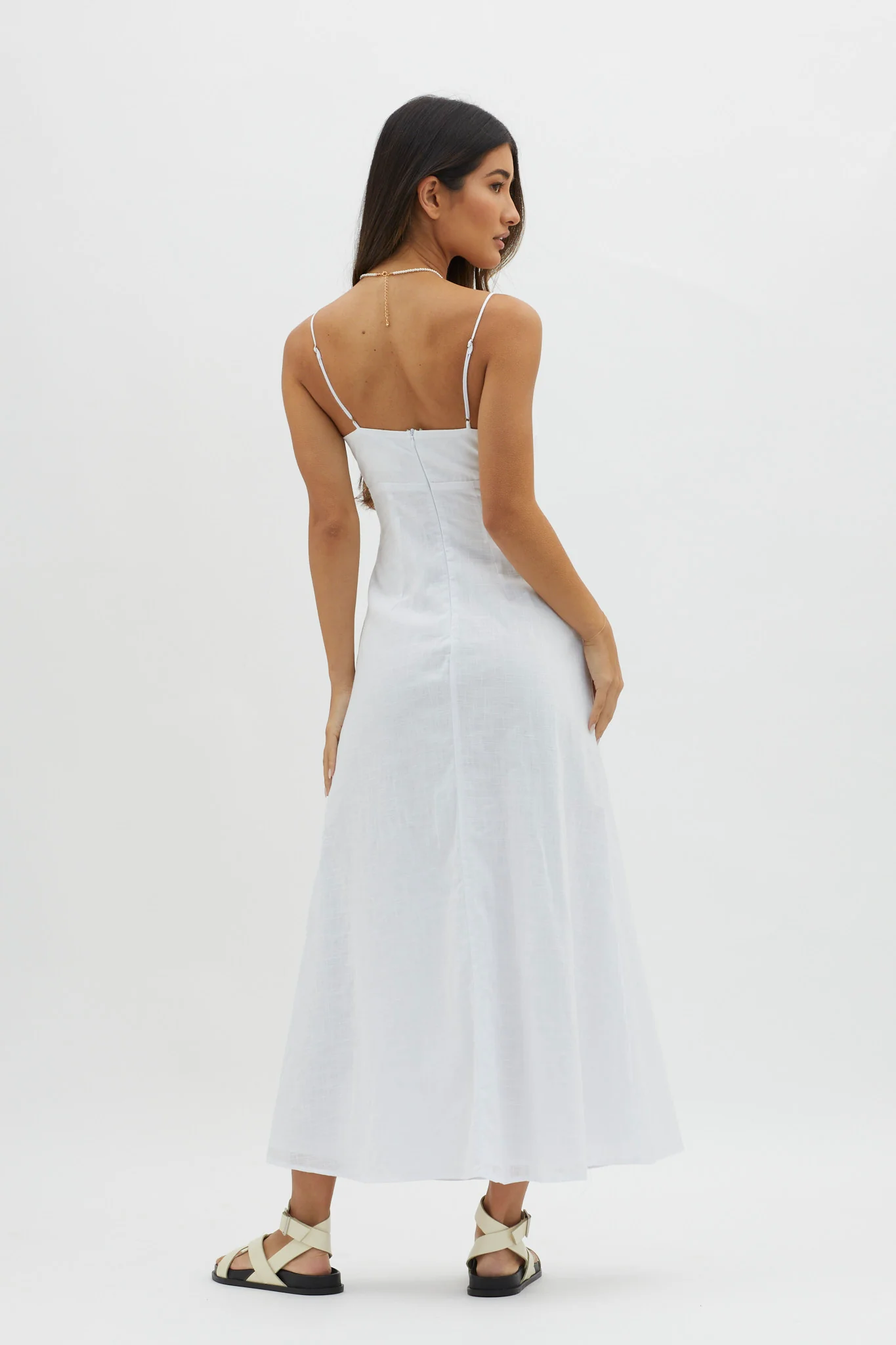 Be Yourself Keyhole Bust Maxi Dress White - Seraphlike