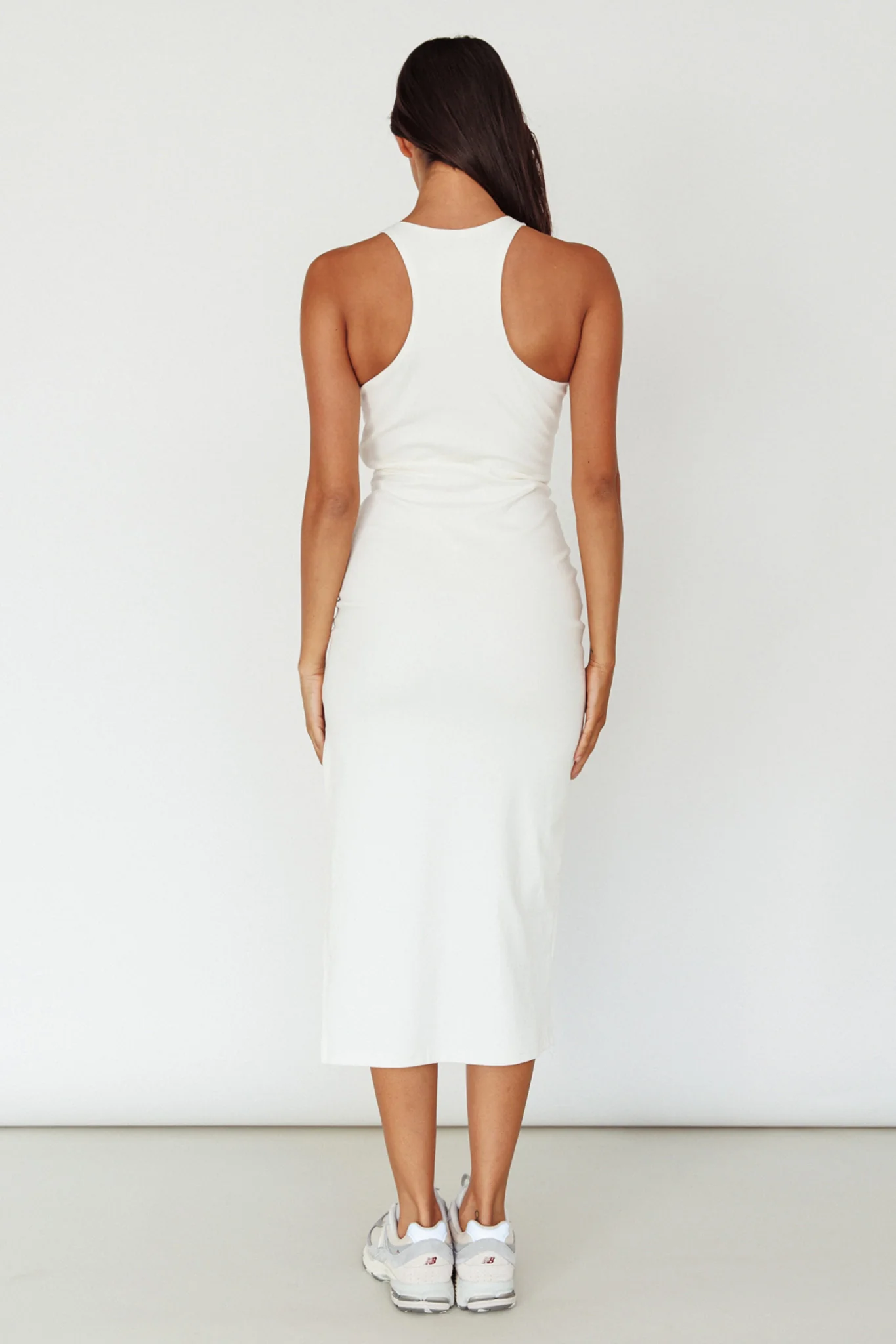 Voyage Racerback Midi Dress White - Seraphlike