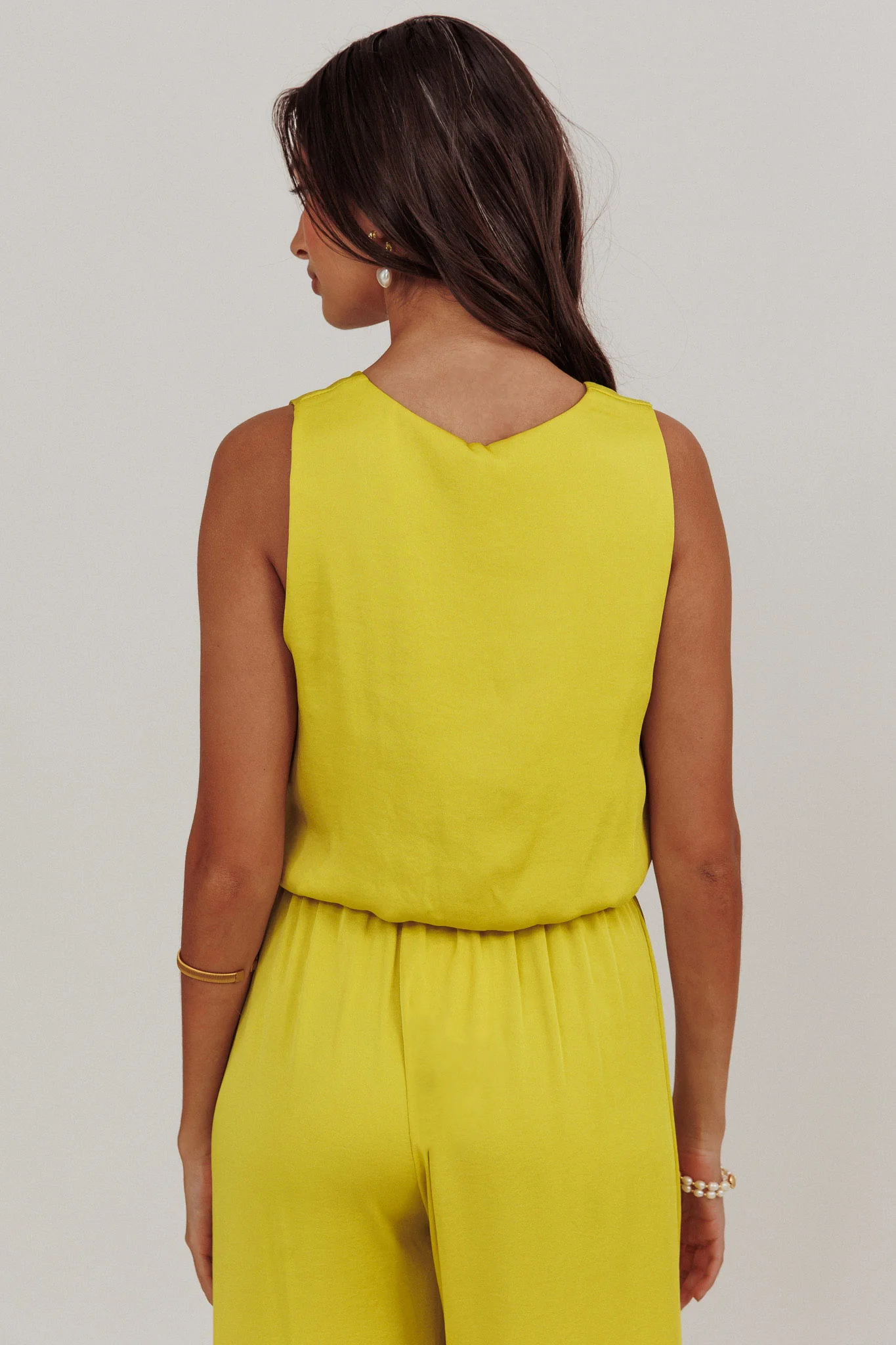 Mariposa Sleeveless Bubble Hem Top Chartreuse - Seraphlike