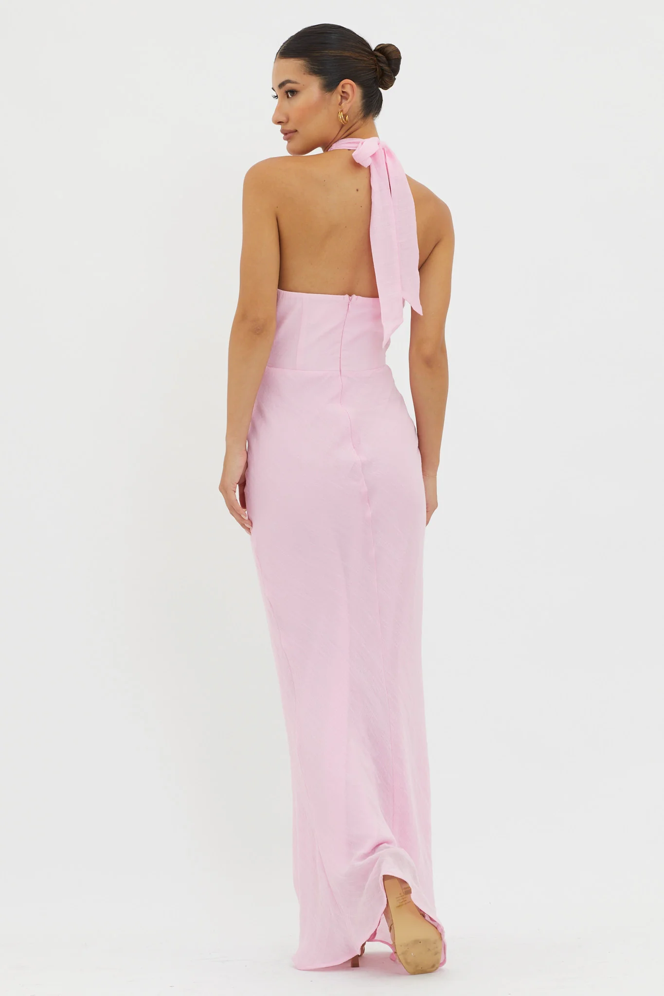 Topaz Skies Halterneck Ruffle Dress Pink - Seraphlike