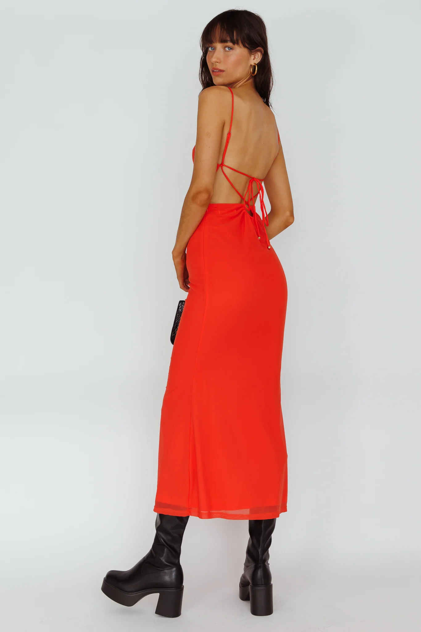 Genova Strappy Back Maxi Dress Coral - Seraphlike