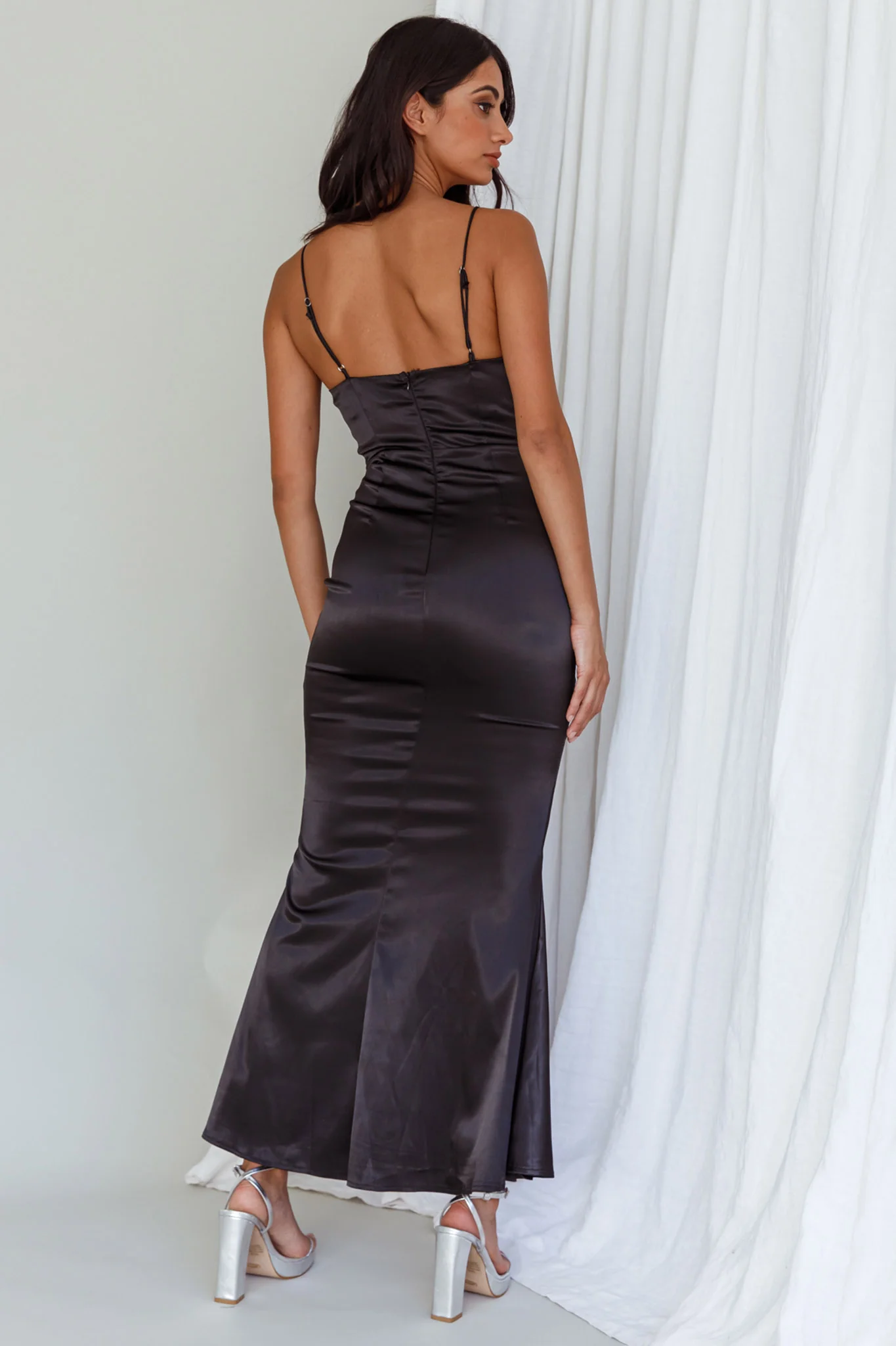 Moon Rising Mermaid Maxi Dress Black - Seraphlike
