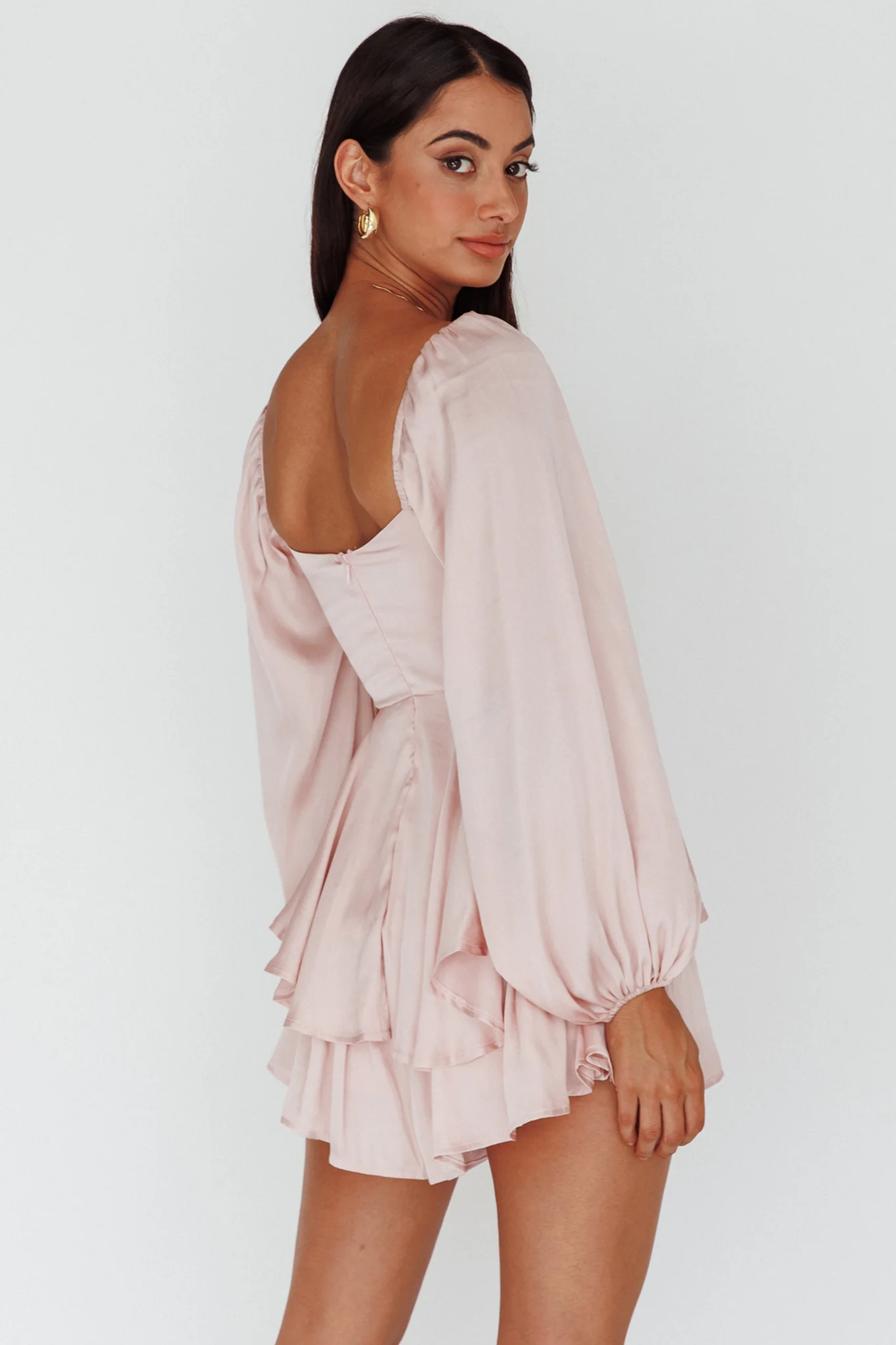 New Light Balloon Sleeve Romper Blush - Seraphlike