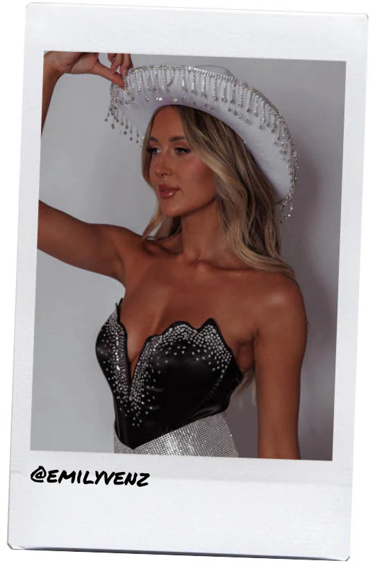 Up All Night Diamante Crop Top Black - Seraphlike